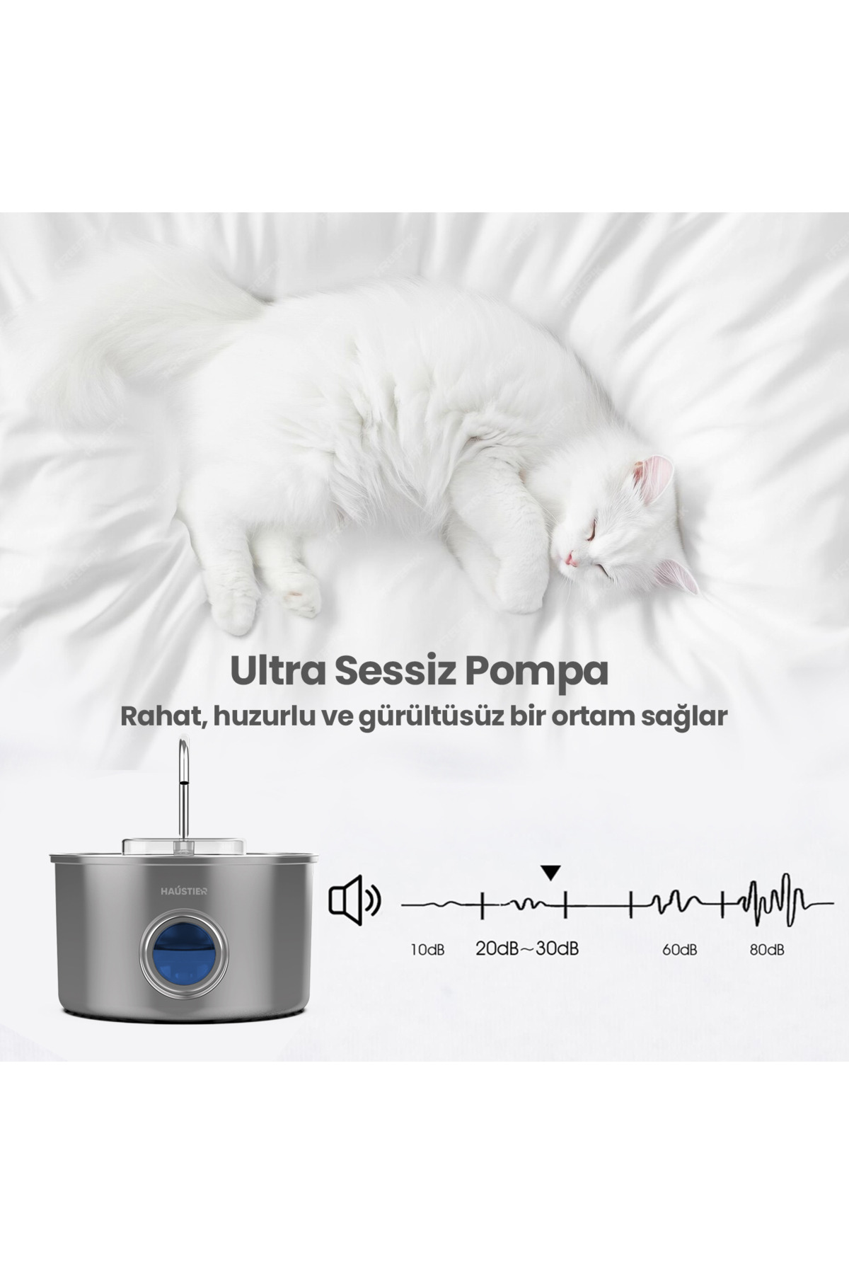 ست ظرف غذای هوشمند دوربین‌دار QQ005 مشکی و آب‌نمای WF009LS-M هاوستایر Haustier