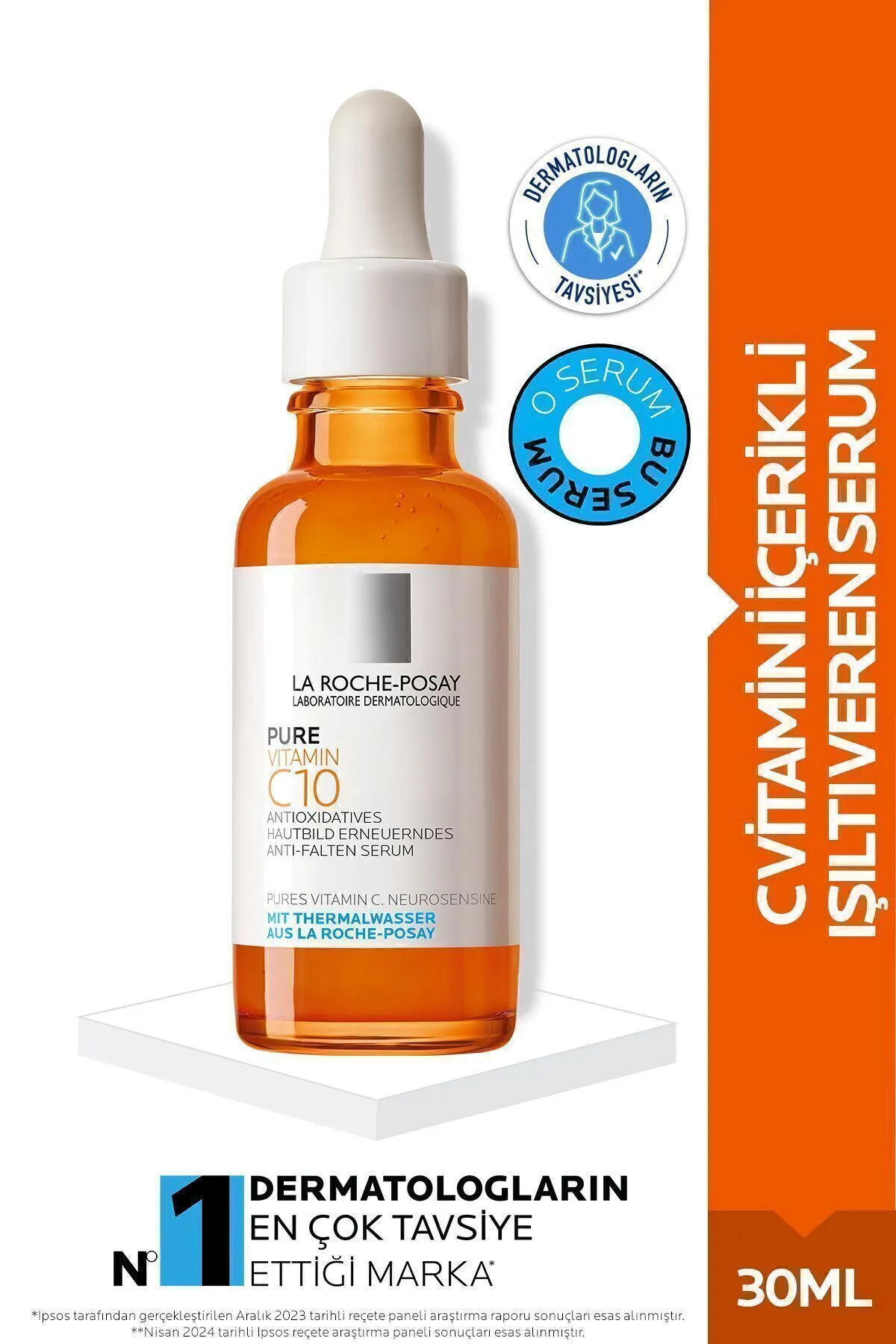 سرم پوست آنتی اکسیدانی ویتامین C10 خالص که با C 30 میل می درخشد La Roche Posay