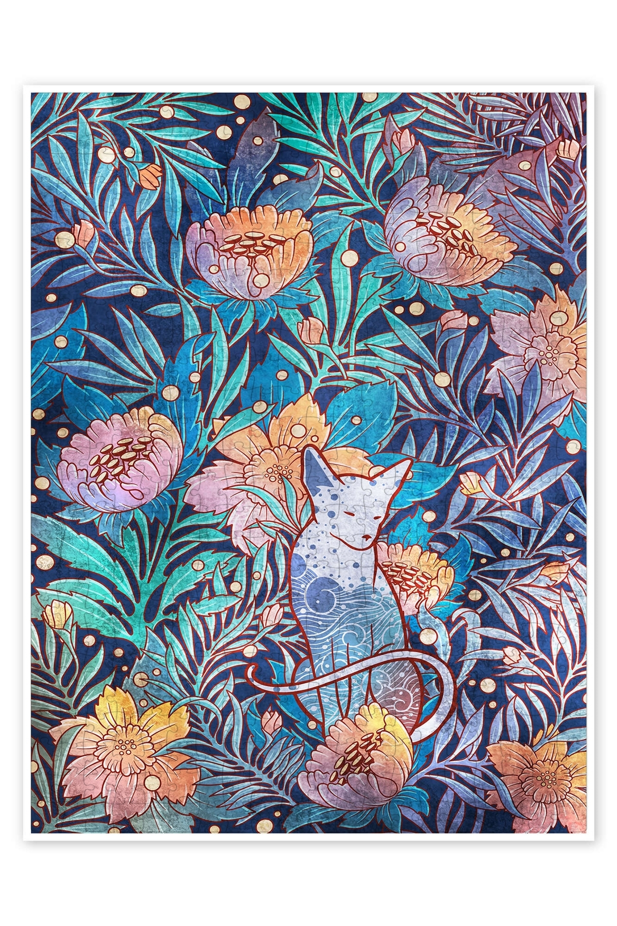 پازل SPHYNX AND WILLOW BLOOM 500 PIECE PUZZLE اره منبت کاری مویی گربه سگ با تم حیوانات جنگل و طبیعت از ترکیه Jeronkarji