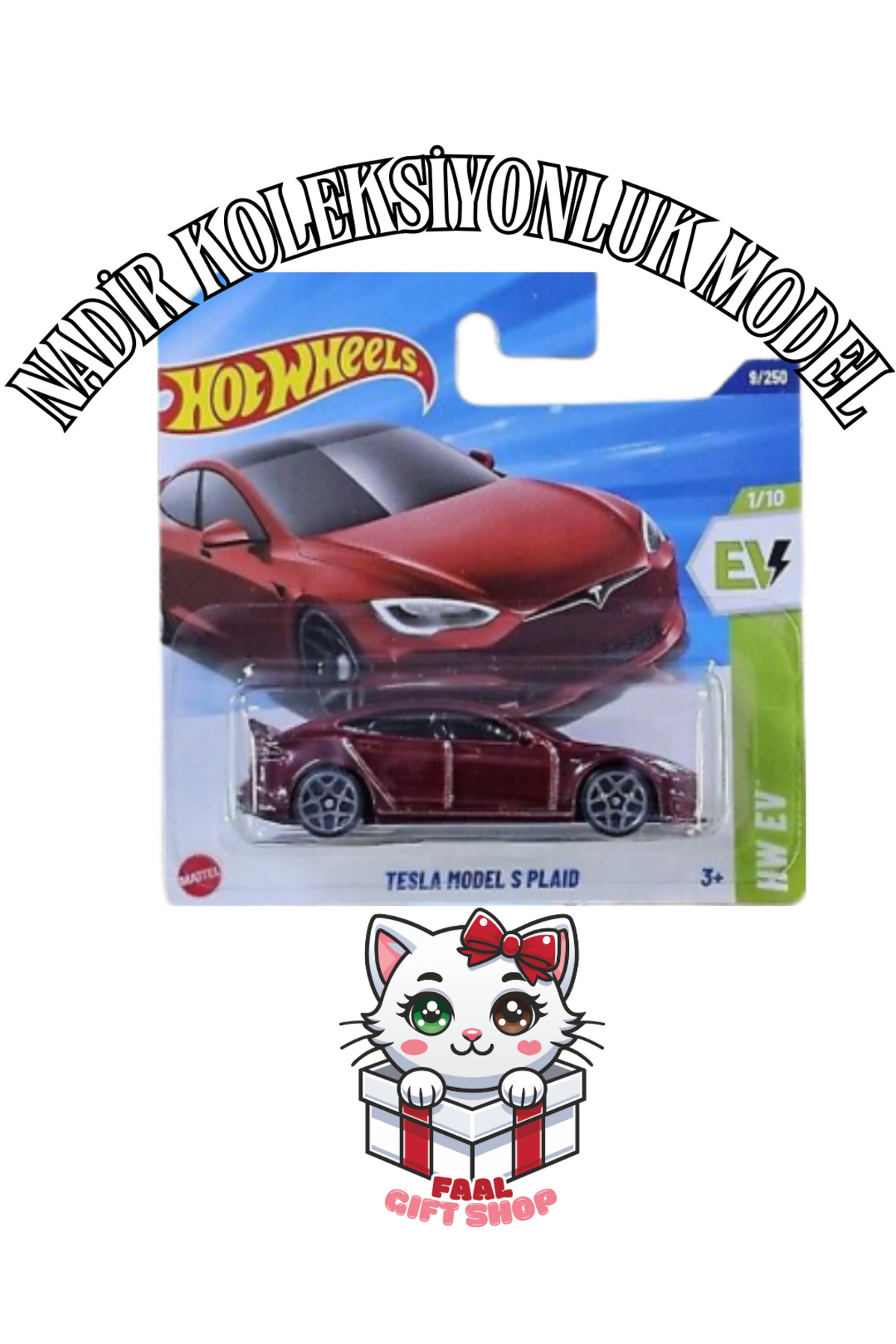 مدل خودرو تسلا S شطرنجی قرمز کمیاب از ترکیه HOT WHEELS
