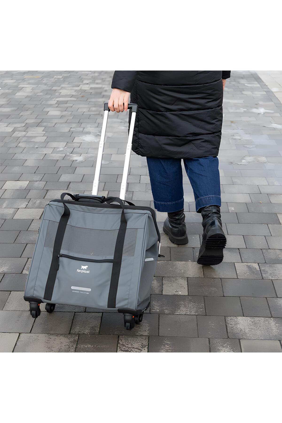 کیف حمل چرخ‌دار حیوانات فرپلاست Ferplast Voyager 450، مشکی، ۴۶×۲۶×۴۸ سانتی‌متر