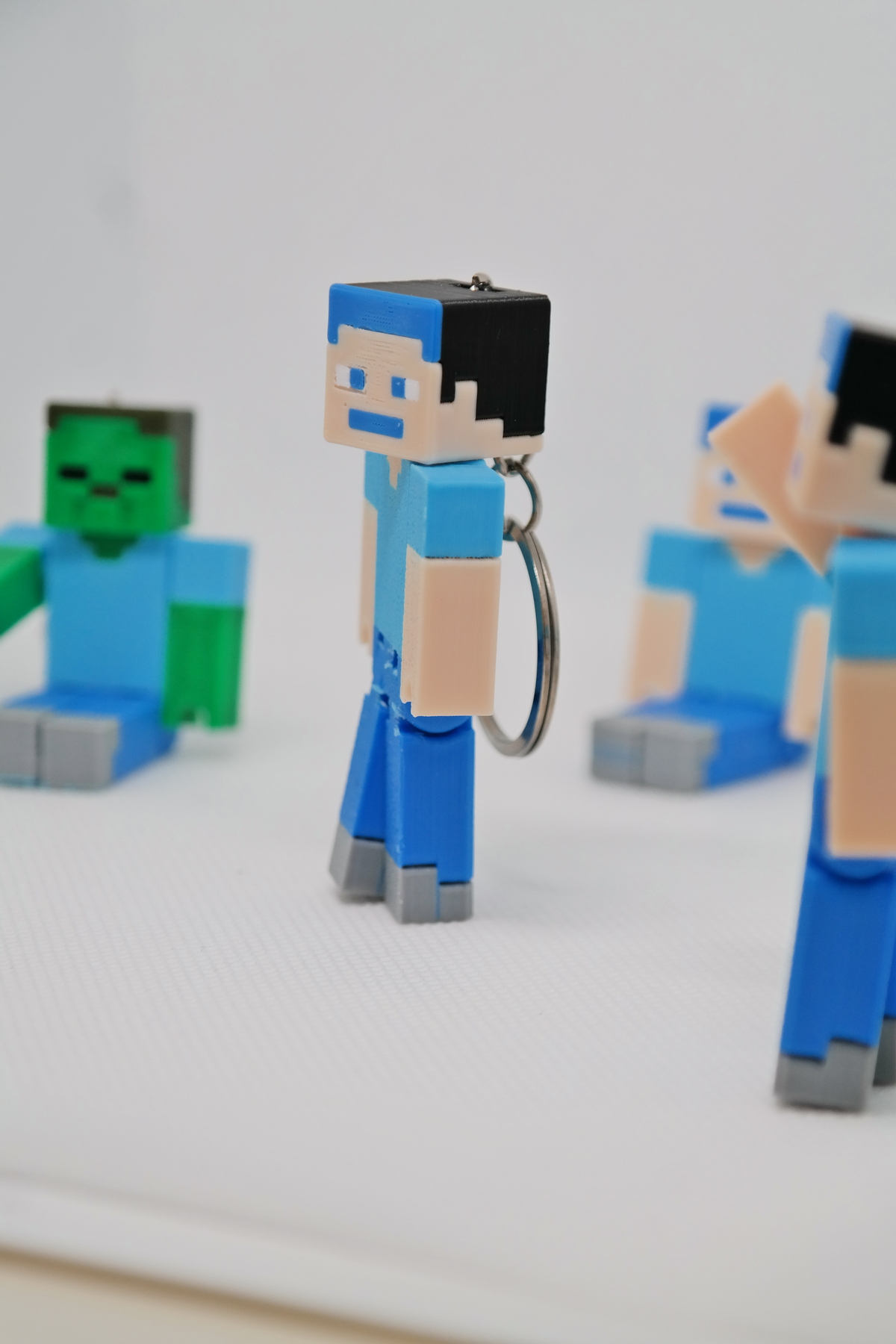 جاکلیدی MINECRAFT استیو و زامبی فیگور مفاصل متحرک طراحی چند رنگ Uzman3D