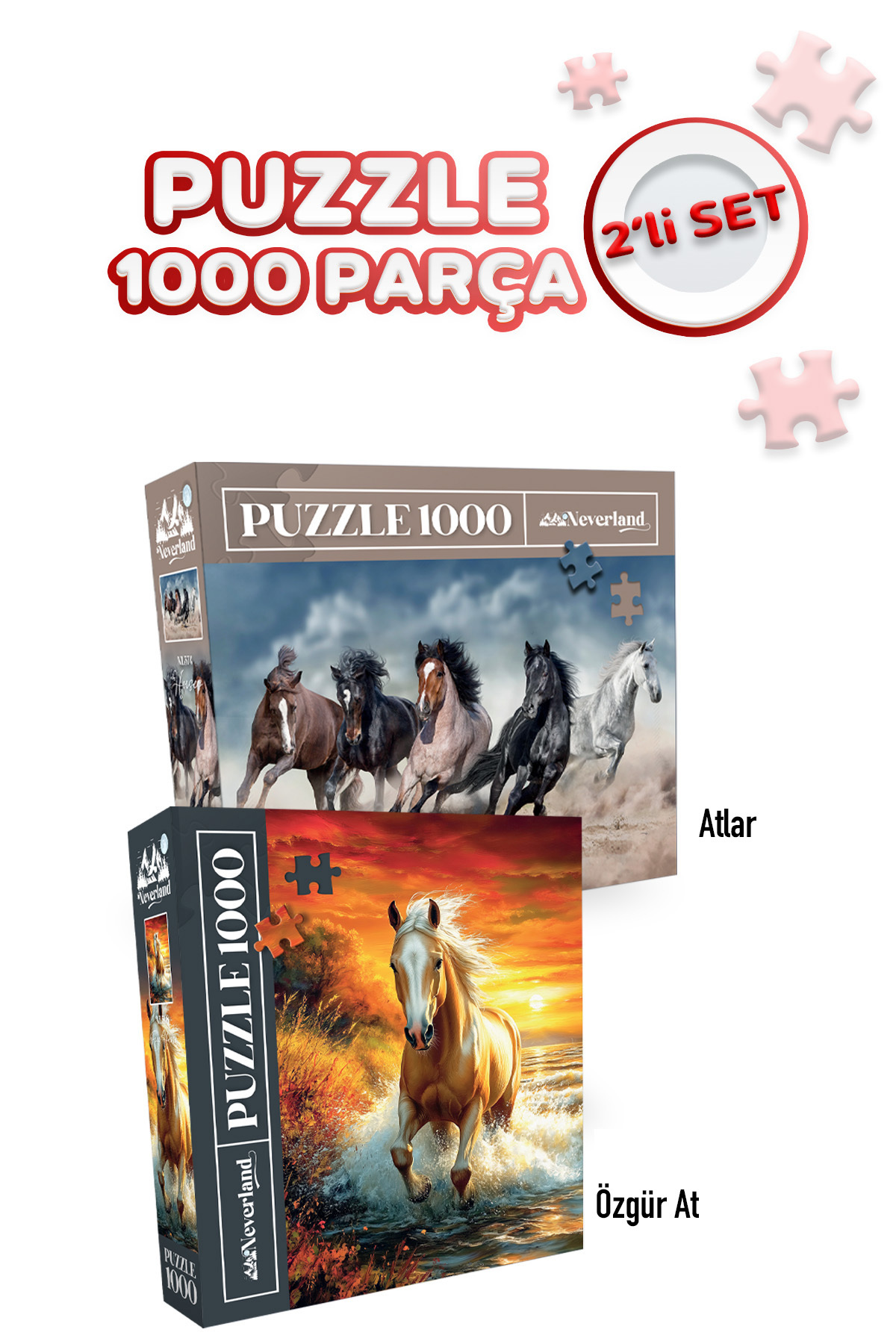پازل 2 تکه 1000 اسب و رایگان Neverland