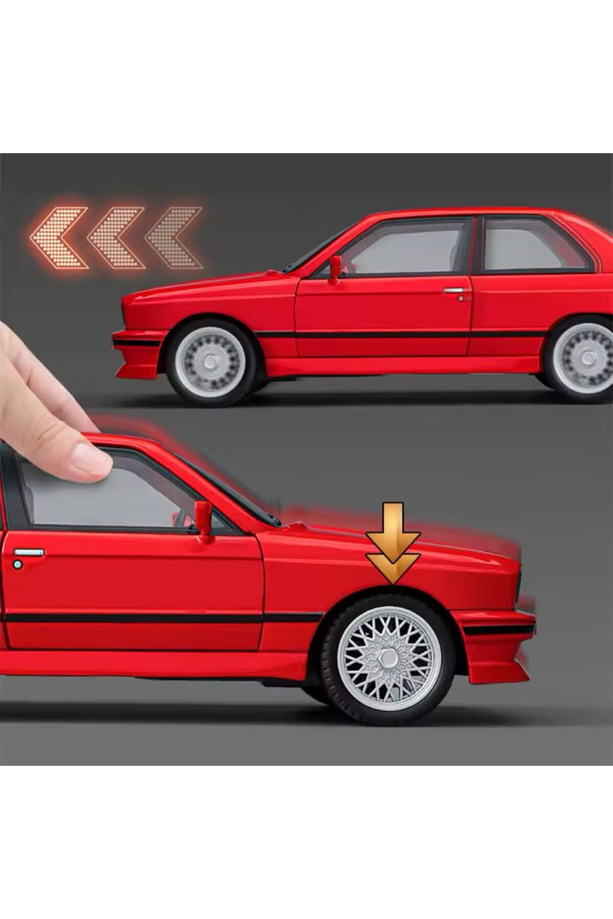 مدل خودرو BMW 3 SERIES M3 سفید E30 1988 درهای بازکننده مقیاس 1:24 DIECAST CAR اورجینال scntoys