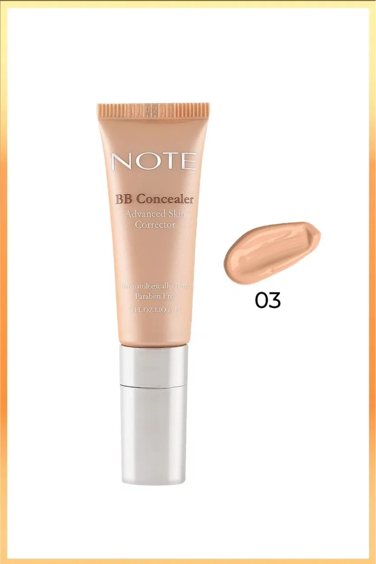 کانسیلر بی بی با SPF 15 و پوشش بالا برای زیر چشم رنگ 03 متوسط تیره نوت کازمتیکس Note Cosmetics
