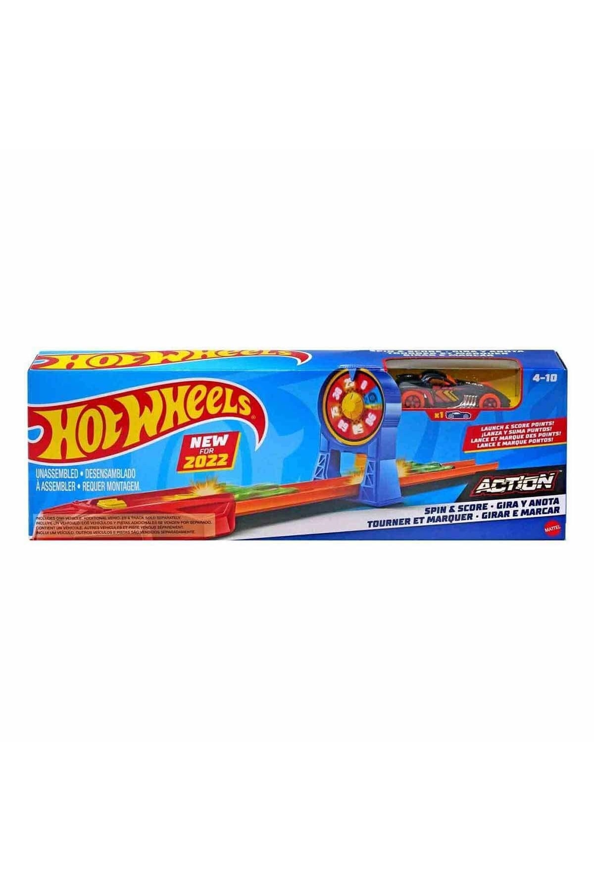 ماشین اسباب بازی مجموعه پیست پرش آکروباتیک FTH79 SPIN & SCORE از ترکیه HOT WHEELS
