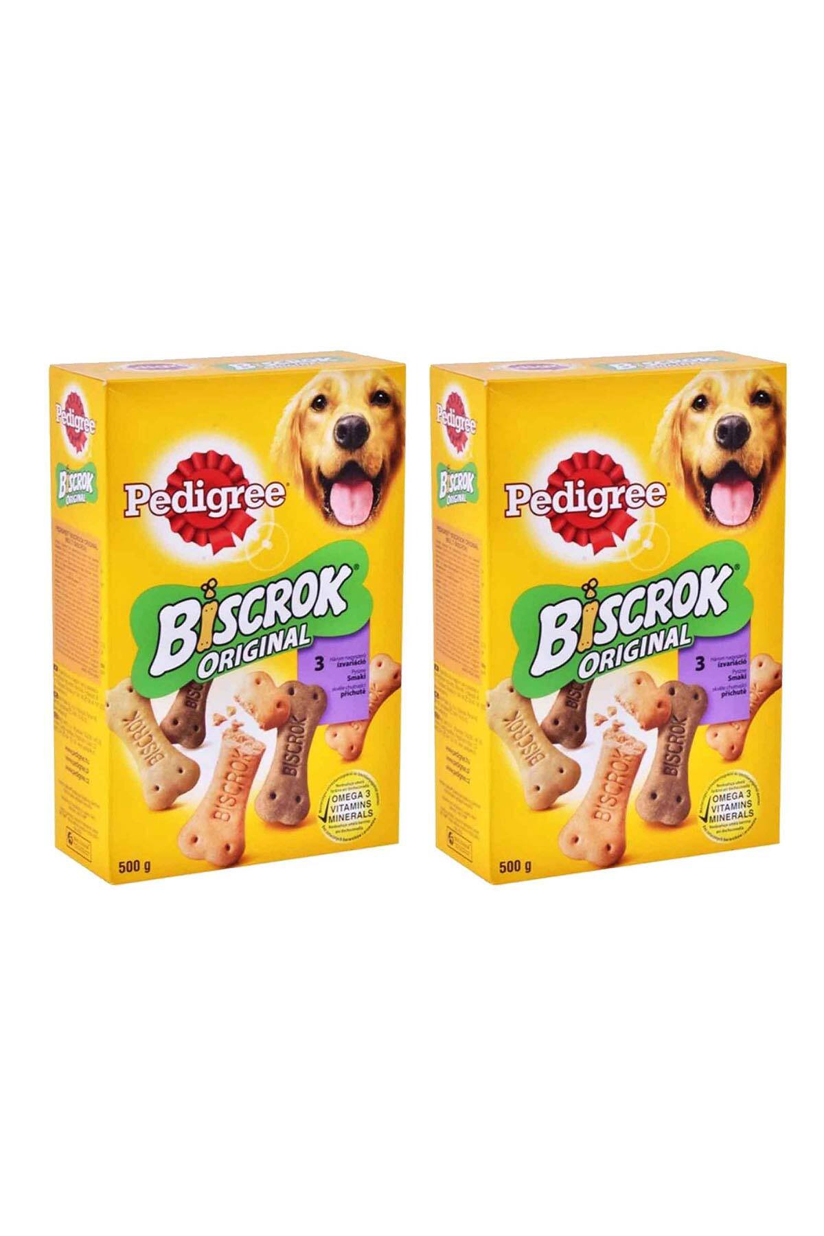 بیسکویت تشویقی سگ پدیگری Pedigree Biscrok با طعم گوشت گاو، ۲ بسته ۵۰۰ گرمی