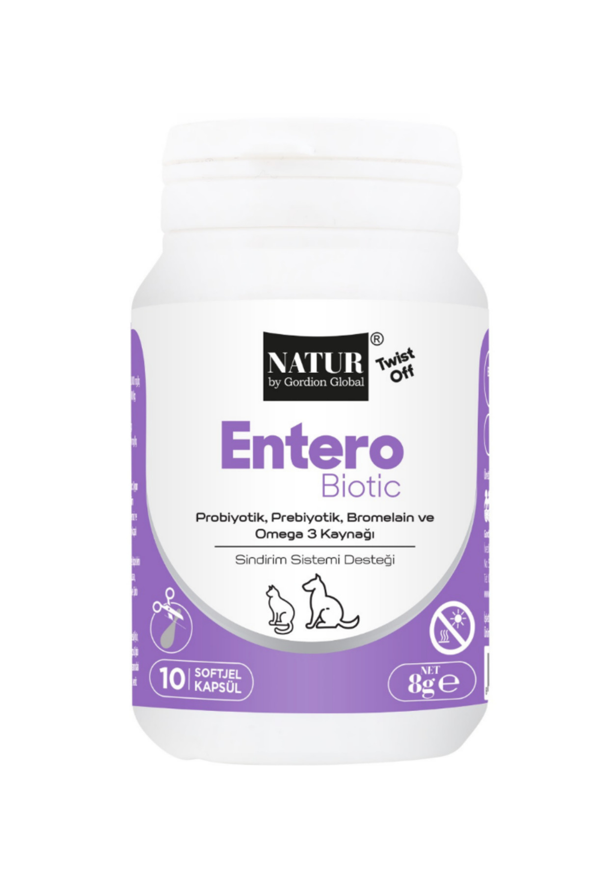 کپسول پروبیوتیک Enterobiotic TwistOff با فرمول جدید برای سگ و گربه، ۱۰ عدد، ناتور Natür