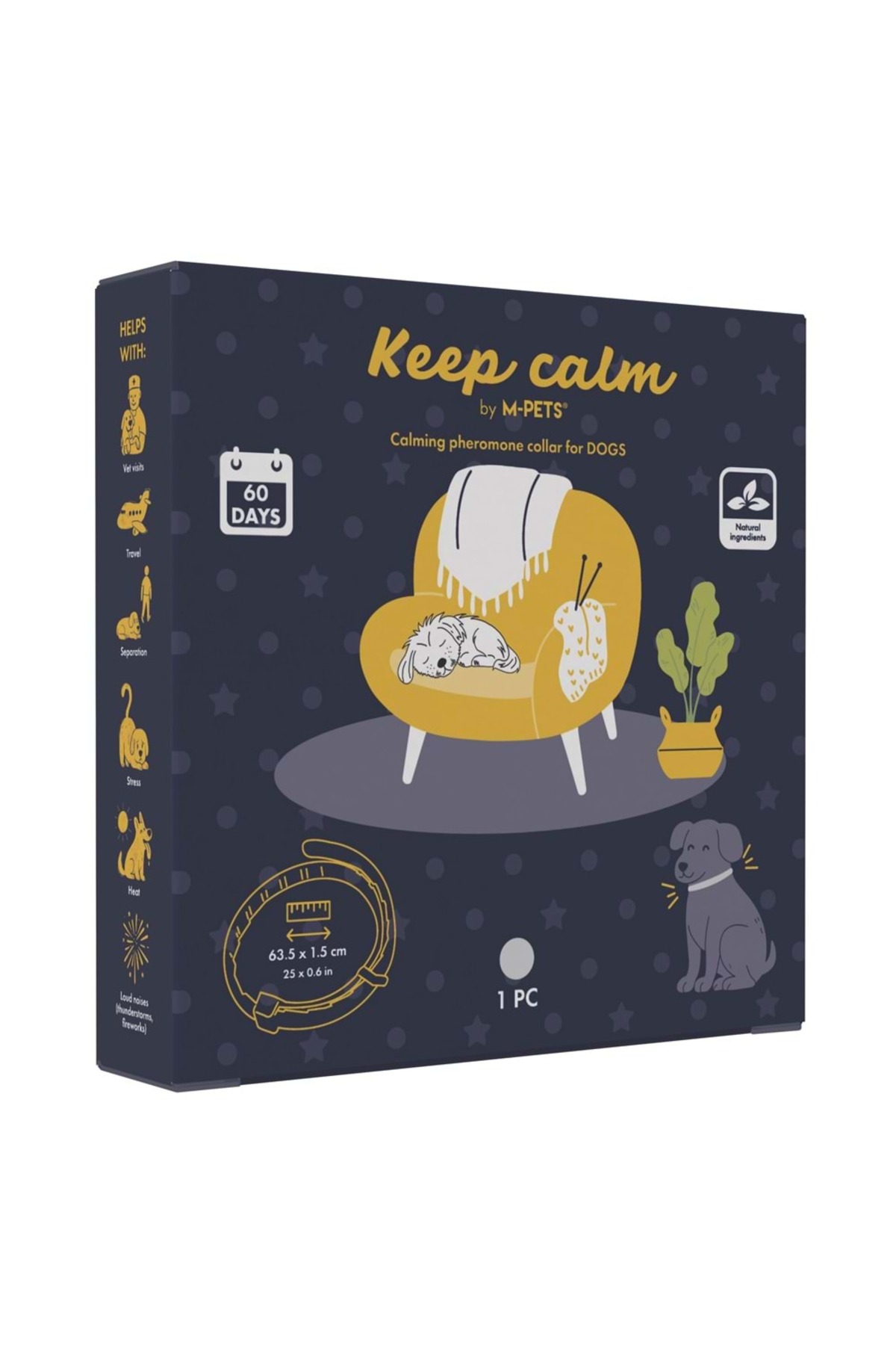 قلاده گردنی آرامش‌بخش سگ ام‌پتس M-PETS Keep Calm، خاکستری
