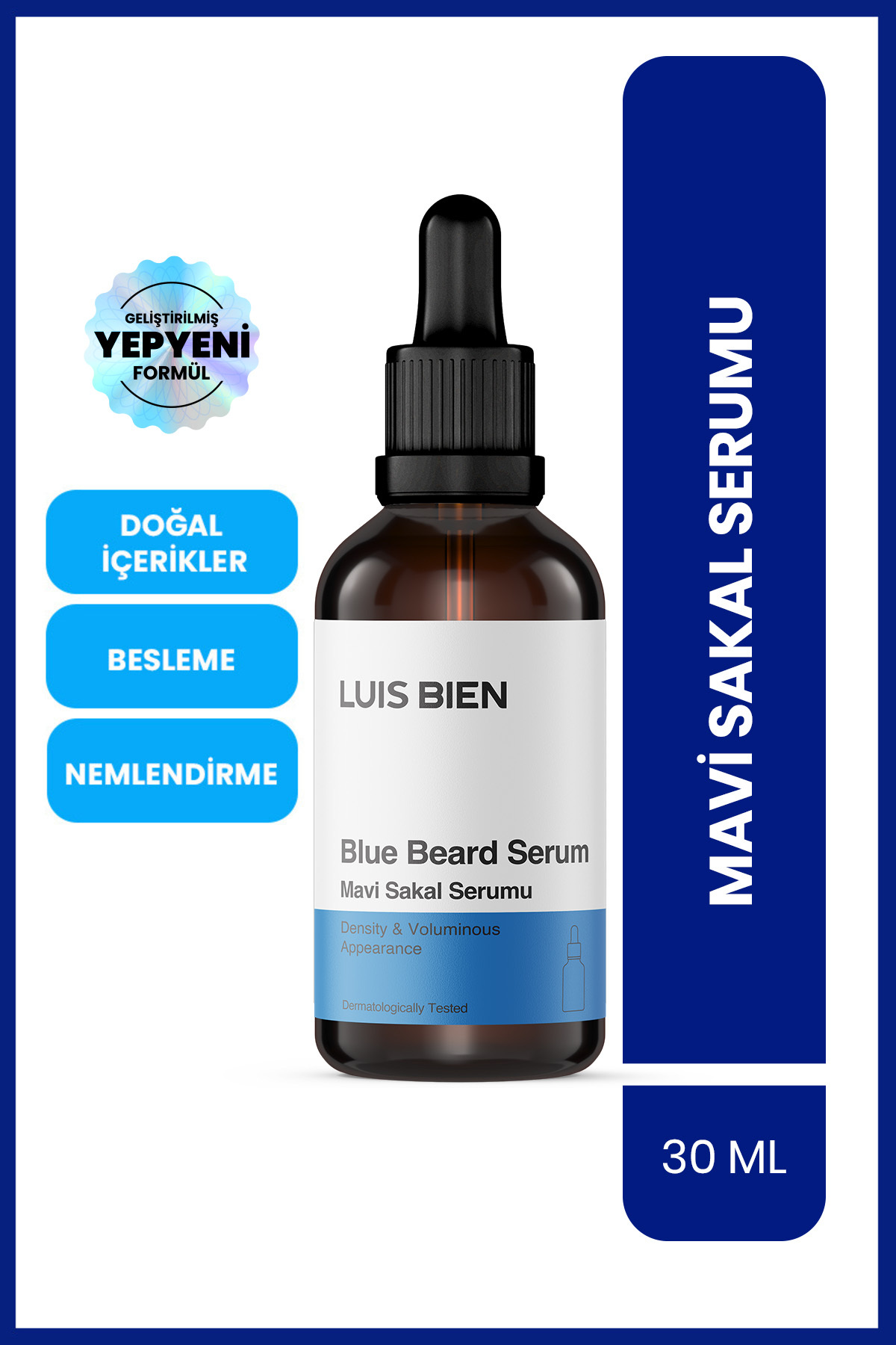 سرم آبی ریش لوییس بین ۲۰ میلی‌لیتر - پرکننده شدید مناطق خالی و سبیل