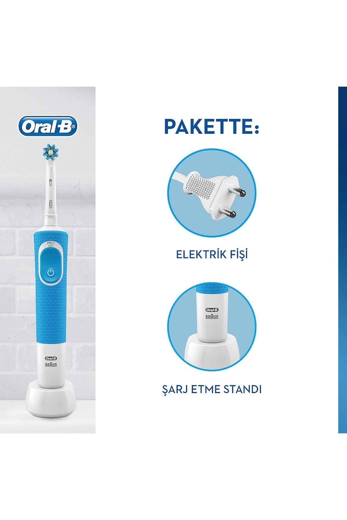 Oral-B مسواک برقی قابل شارژ D100 با حرکت متقاطع آبی