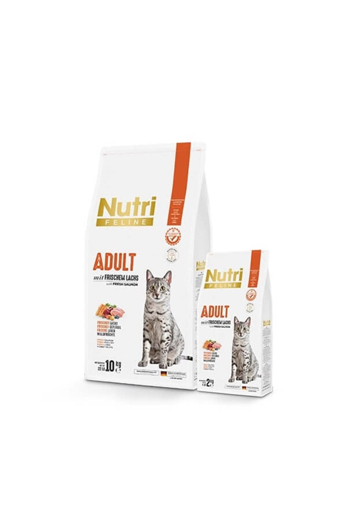 غذای خشک گربه نوتری فلین nutrifeline Nutri Feline با طعم سالمون، کم‌غله، ۱۰ کیلوگرم