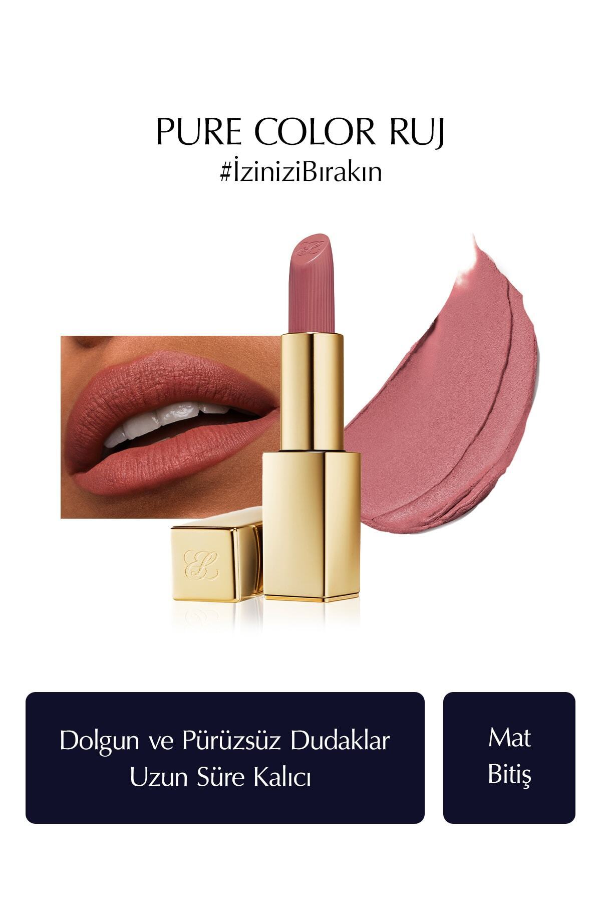 رژ لب مات پیور کالر 35 گرم رنگ: 828 در کنترل لبSS2 استی لادر Estee Lauder