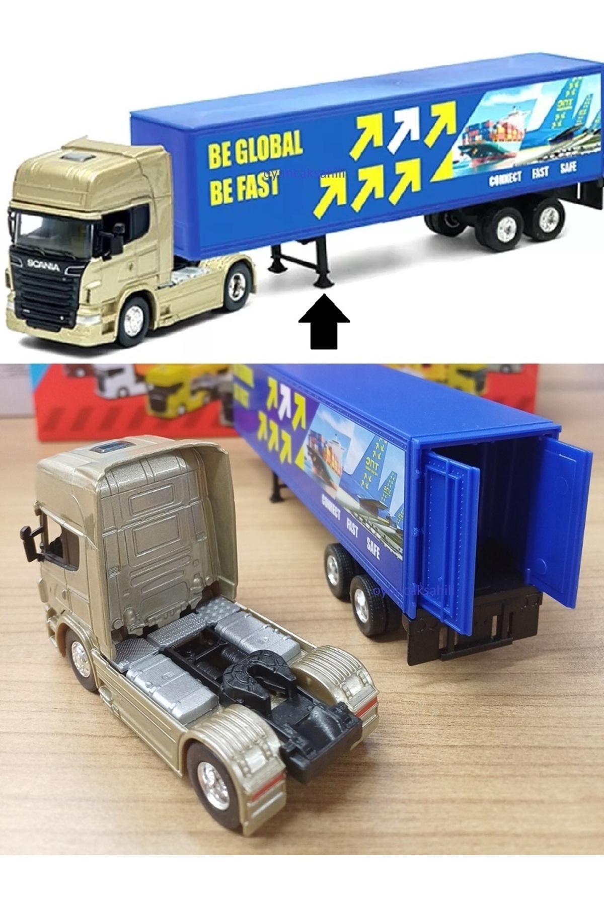 مدل خودرو SCANIA METAL DIECAST TIR V8 R730 کانتینر حامل اصلی 1.64 SCALE حمل و نقل جهانی از ترکیه OYUNCAKSAHİLİ