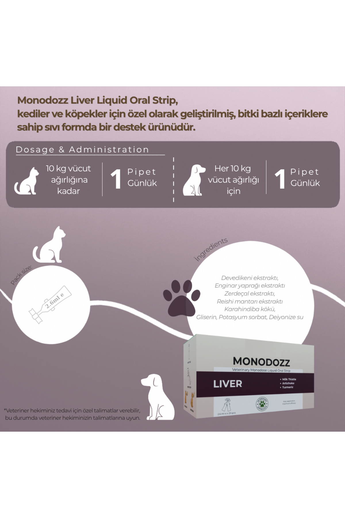 نوار خوراکی مایع حمایت از سلامت کبد گربه و سگ مونودوز MONODOZZ