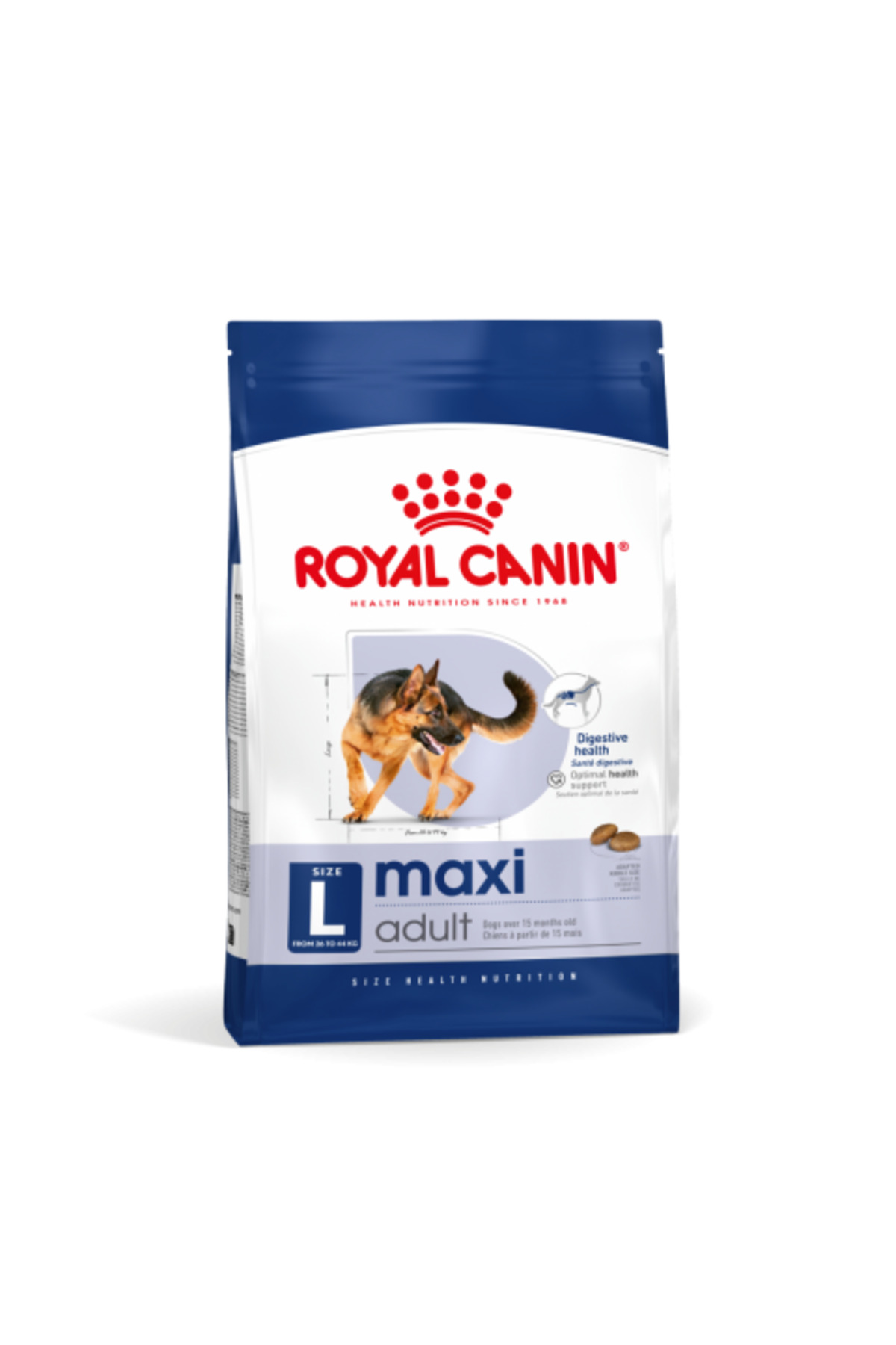 غذای خشک سگ رویال کنین Royal Canin Maxi Adult، مخصوص سگ‌های بالغ نژاد بزرگ، ۱۵ کیلوگرمی