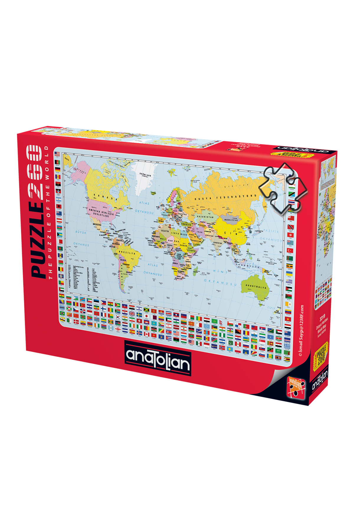 پازل نقشه جهانی 260 قطعه آناتولی 3319 اورجینال Anatolian Puzzle
