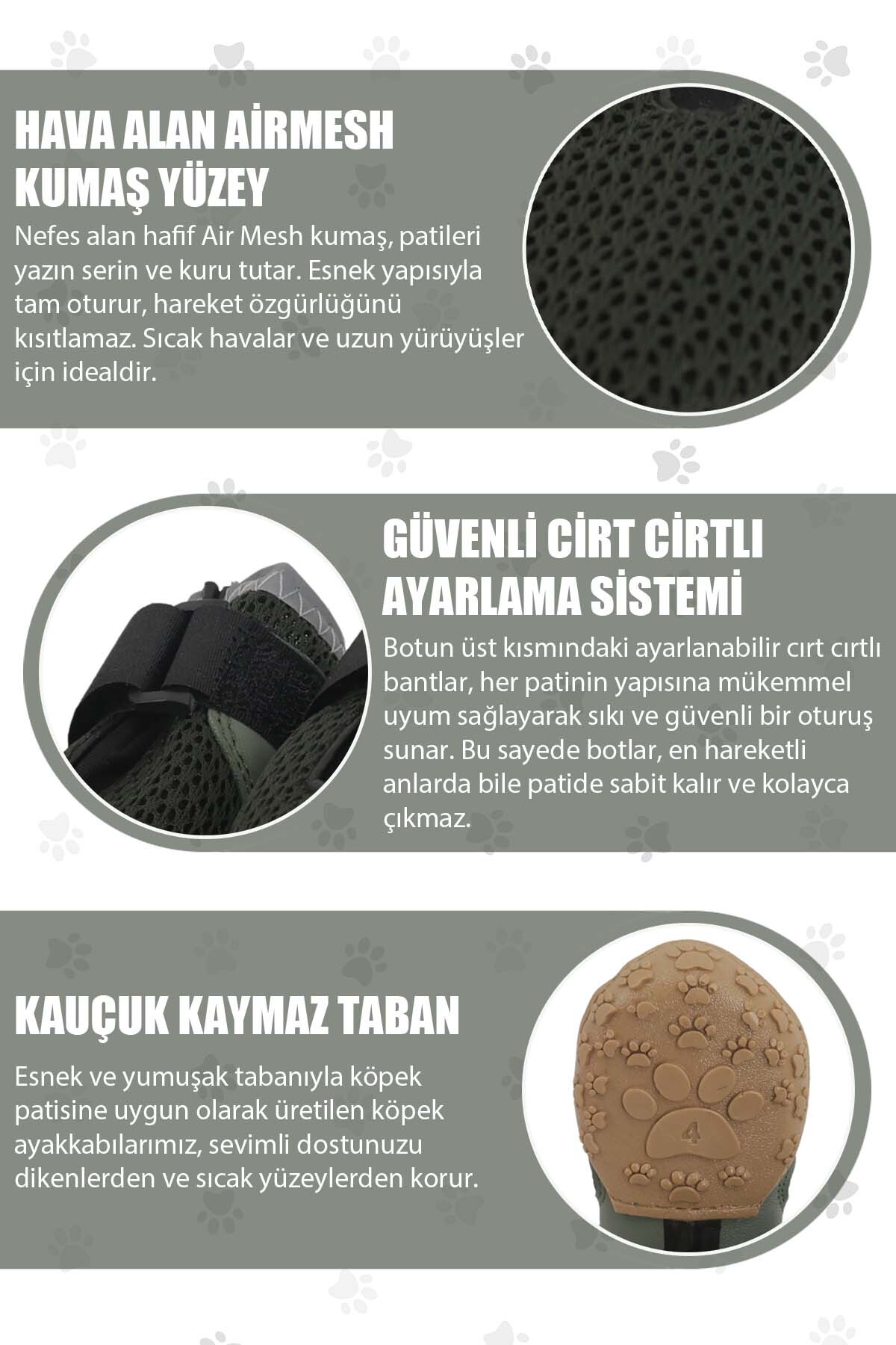 کفش تابستانی سگ پاوپرینتس PawPrints AirMesh سبز با بست چسبی قابل تنظیم و زیره لاستیکی ضدلغزش