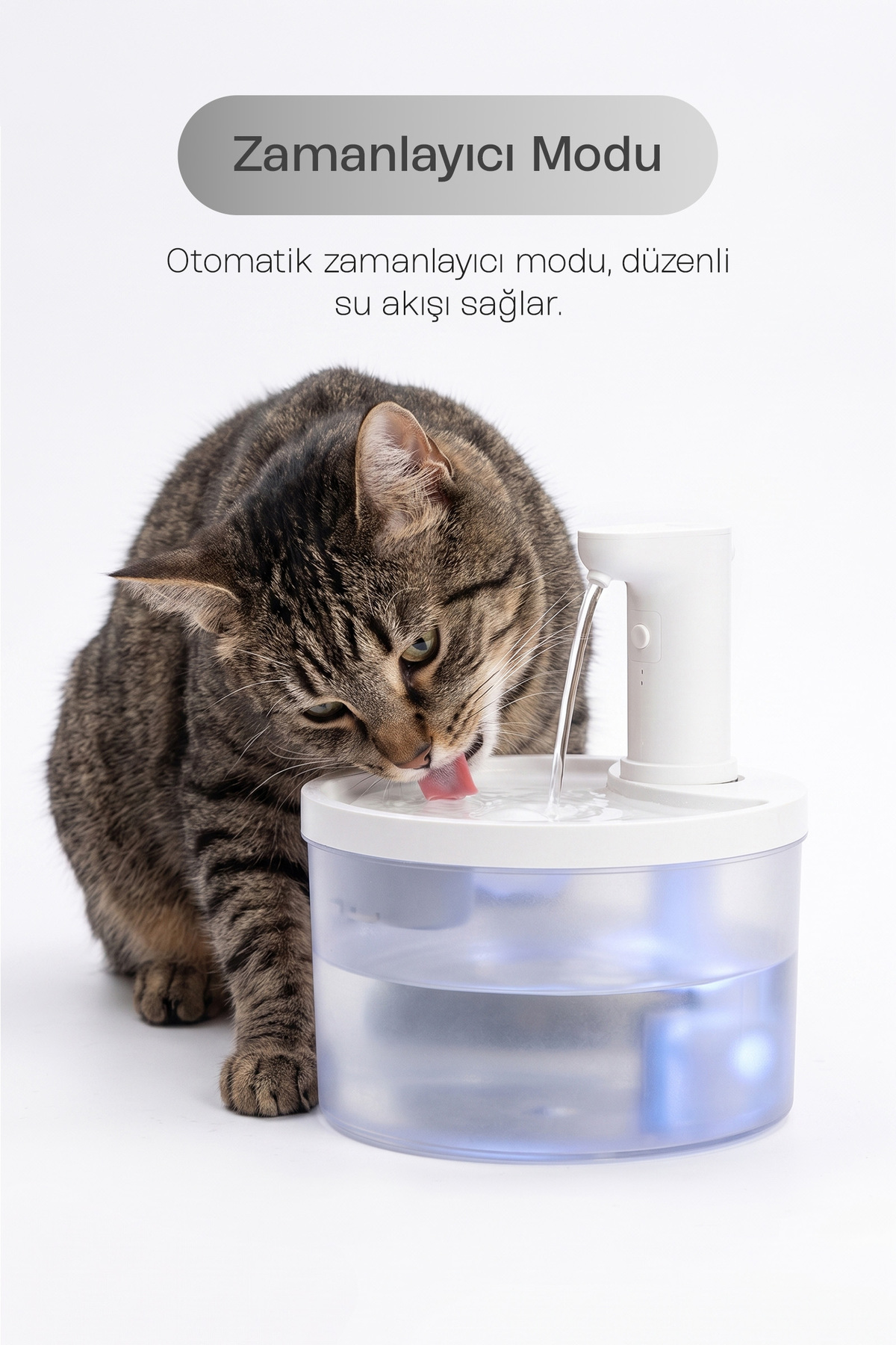 آبخوری فواره‌ای خودکار حیوانات خانگی جاستی پت justie pet، مدل JWF-1B، ۳٫۲ لیتر، سفید