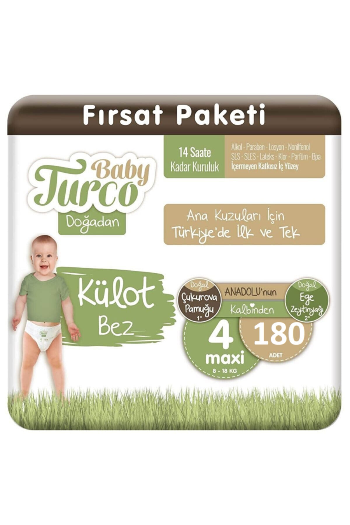 پوشک بچه شلواری دوغادان سایز 4 ماکسی 180 عددی 8 18 کیلویی اورجینال Baby Turco