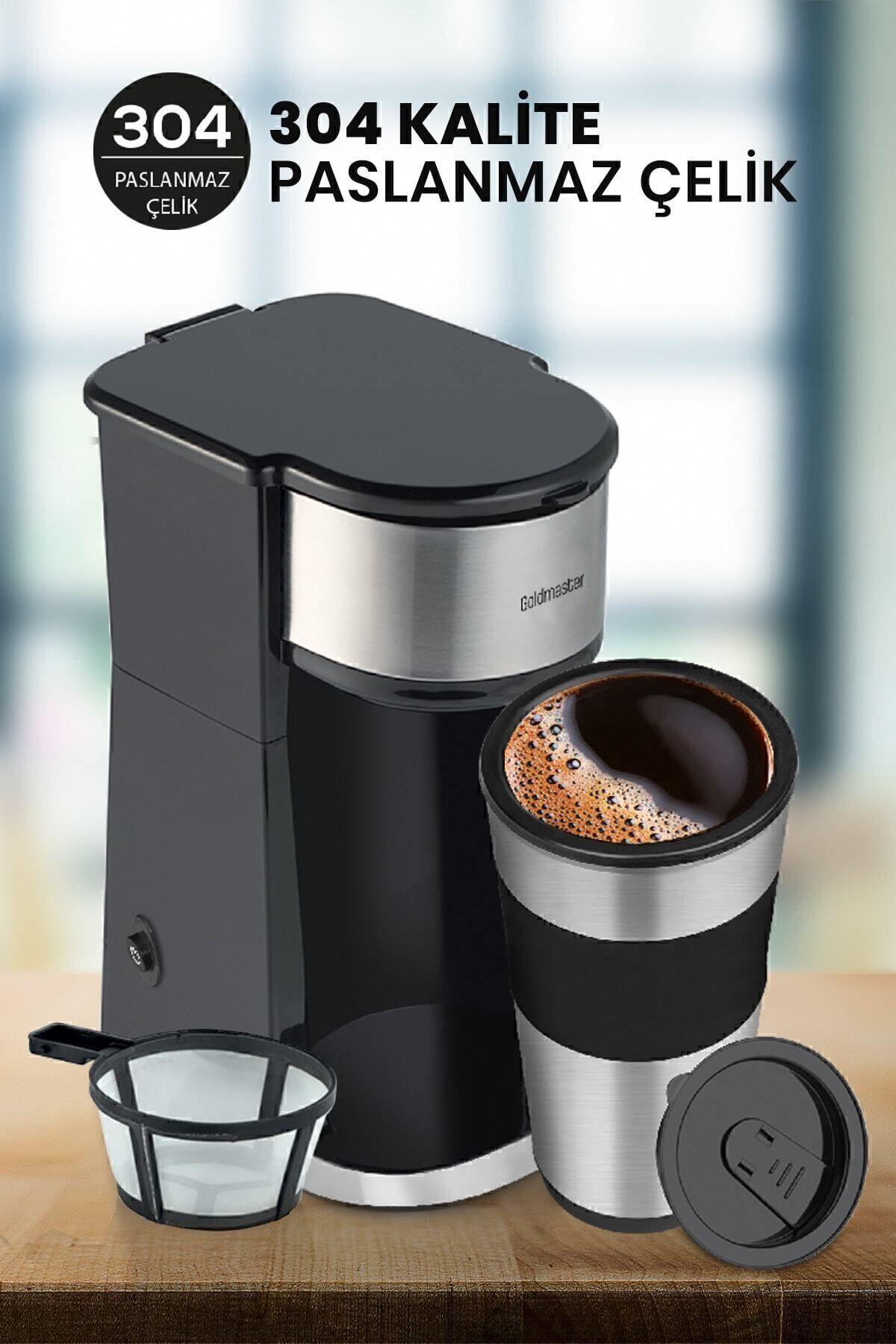 قهوه ساز فیلتری فیلتر شخصی MAGIC COFFEE با فنجان قمقمه IN 6310 اورجینال GoldMaster
