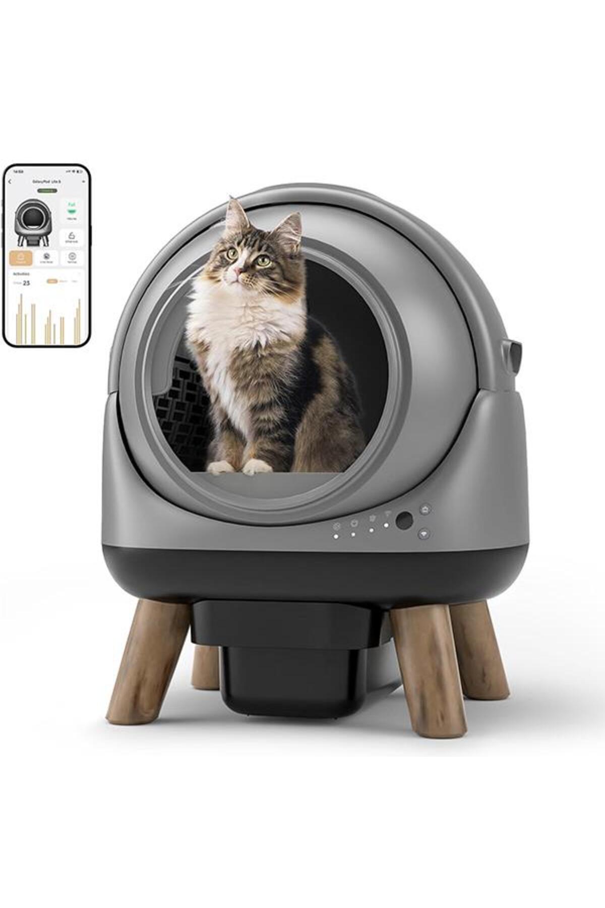 توالت گربه هوشمند و خودکار کنترل بو ال‌اس پت els pet مدل ELS-4073 خاکستری