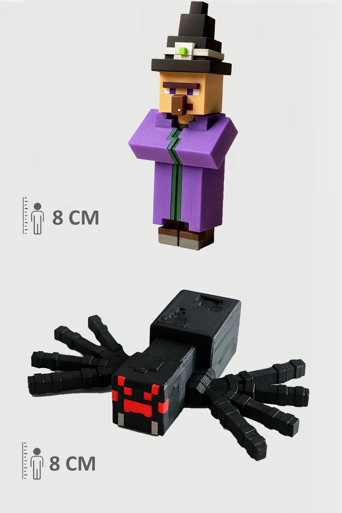 اسباب بازی های فیگور دیگر ست جادوگر MINECRAFT WITCH و SPIDER متحرک FigürDizayn