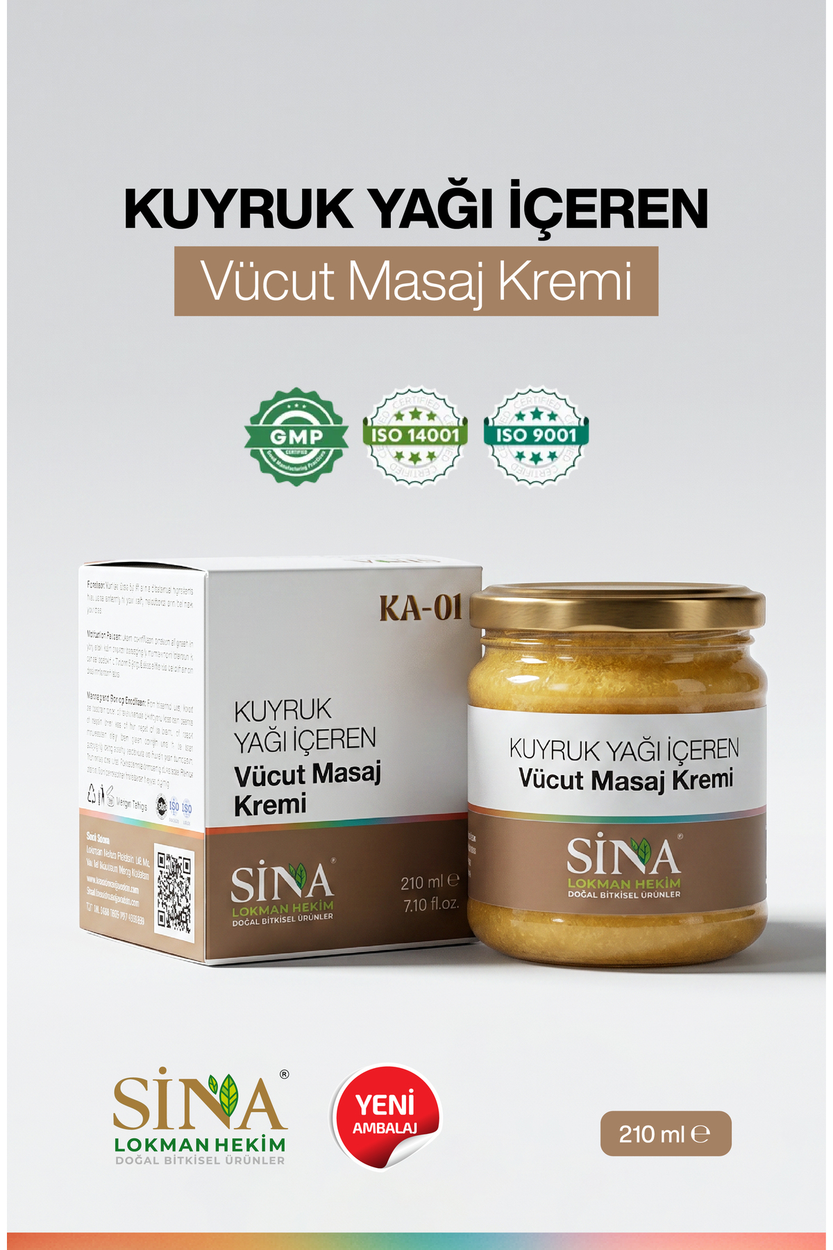 کرم بدن با عصاره روغن دم اسب 210 میلی لیتر مناسب مراقبت از پوست SİNA LOKMAN HEKİM