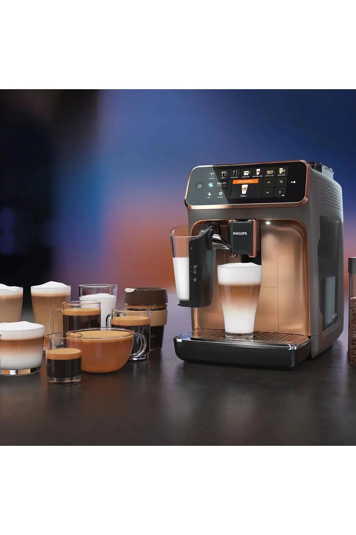 دستگاه اسپرسو و کاپوچینو قهوه ساز کاملا اتوماتیک LATTEGO با قابلیت تمیز کردن خودکار 20 نوع ترجیح اورجینال Philips