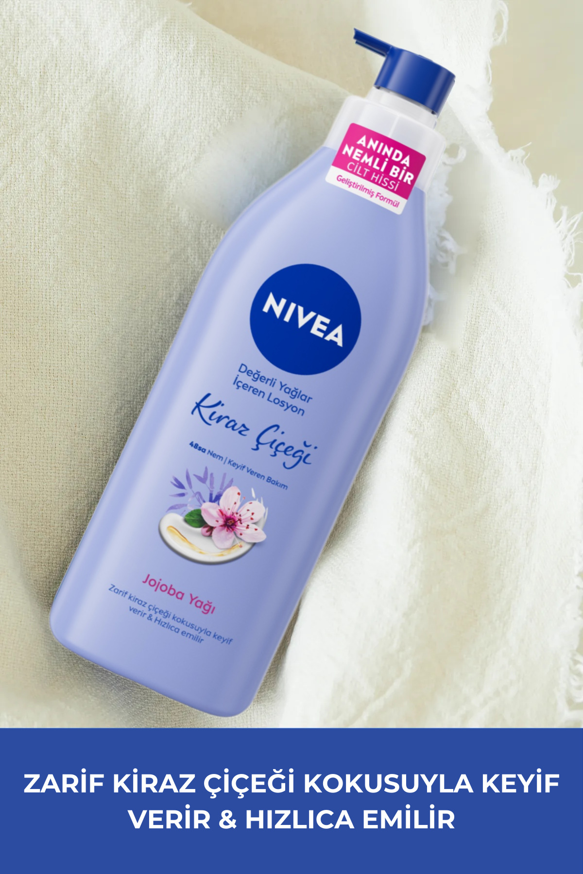 NIVEA لوسیون بدن گیاهان دارای ارزش NIVEA، گل گیلاس و روغن جوجوبا، پوست های معمولی و خشک