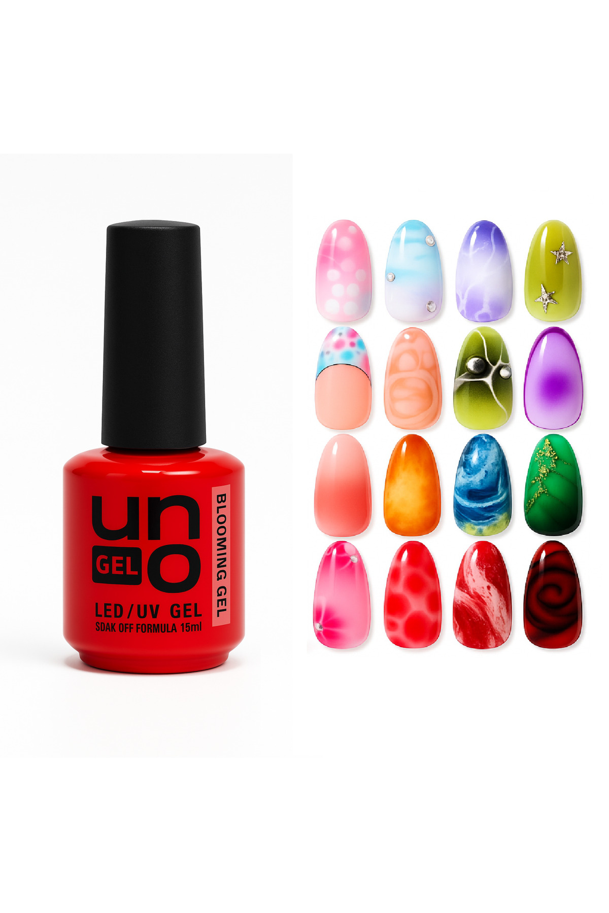 ژل ناخن آرت با اثر آبرنگی Uno Blooming Gel 15 میلی لیتر unogel