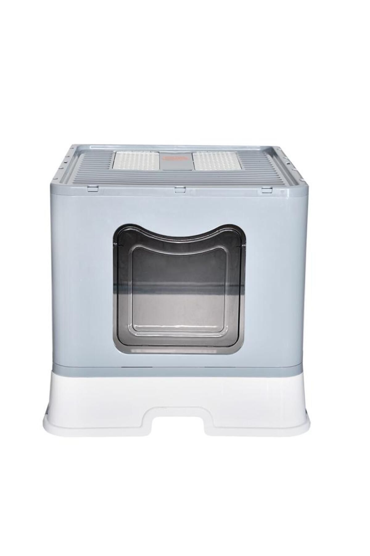 توالت گربه کشویی وگاتک Vegatek Jumbo XL، تاشو با فیلتر بو و بیلچه سفید