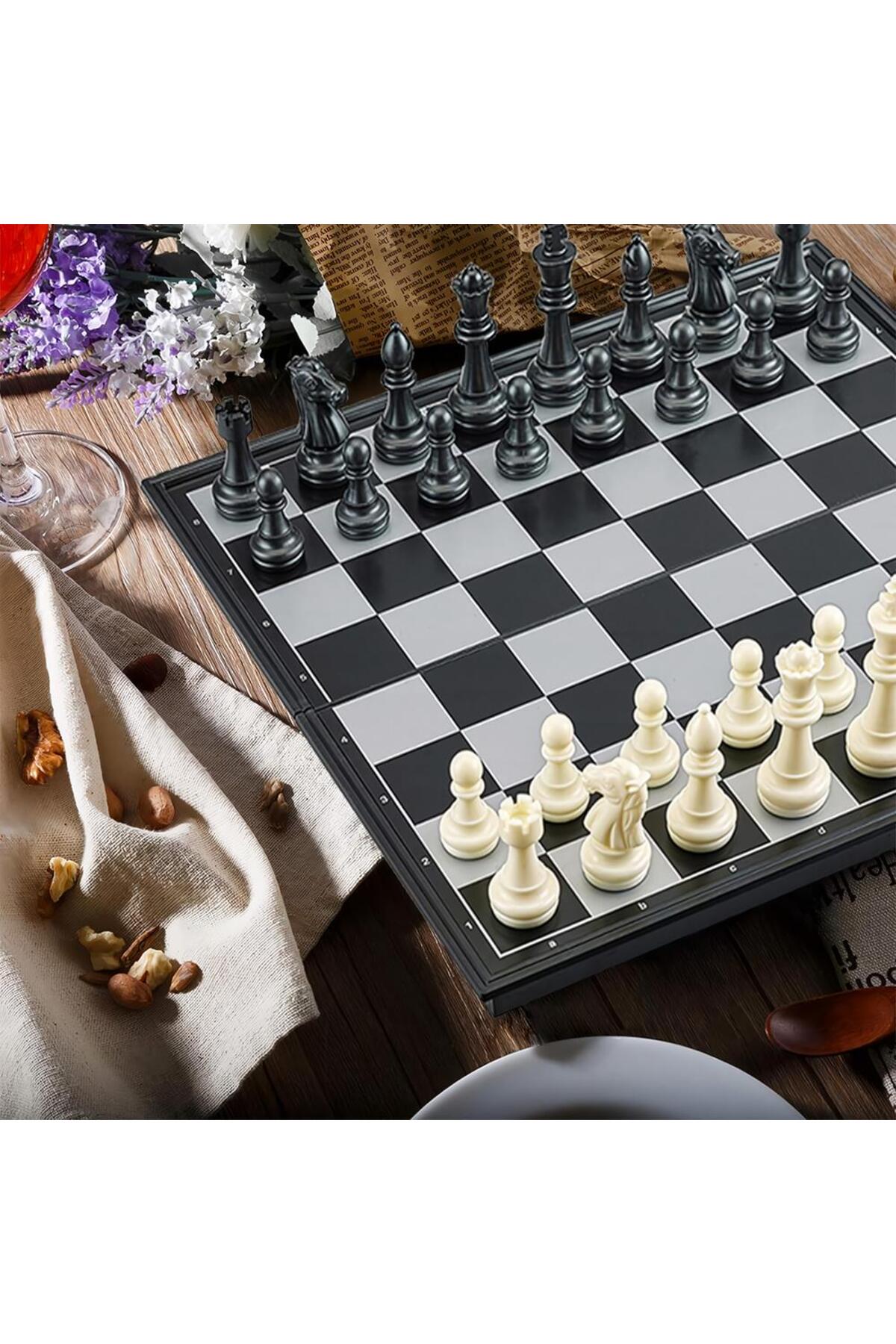 شطرنج ست مغناطیسی کلاسیک تاشو برای مدارس و سفر 2 تکه چکرز e-life shop