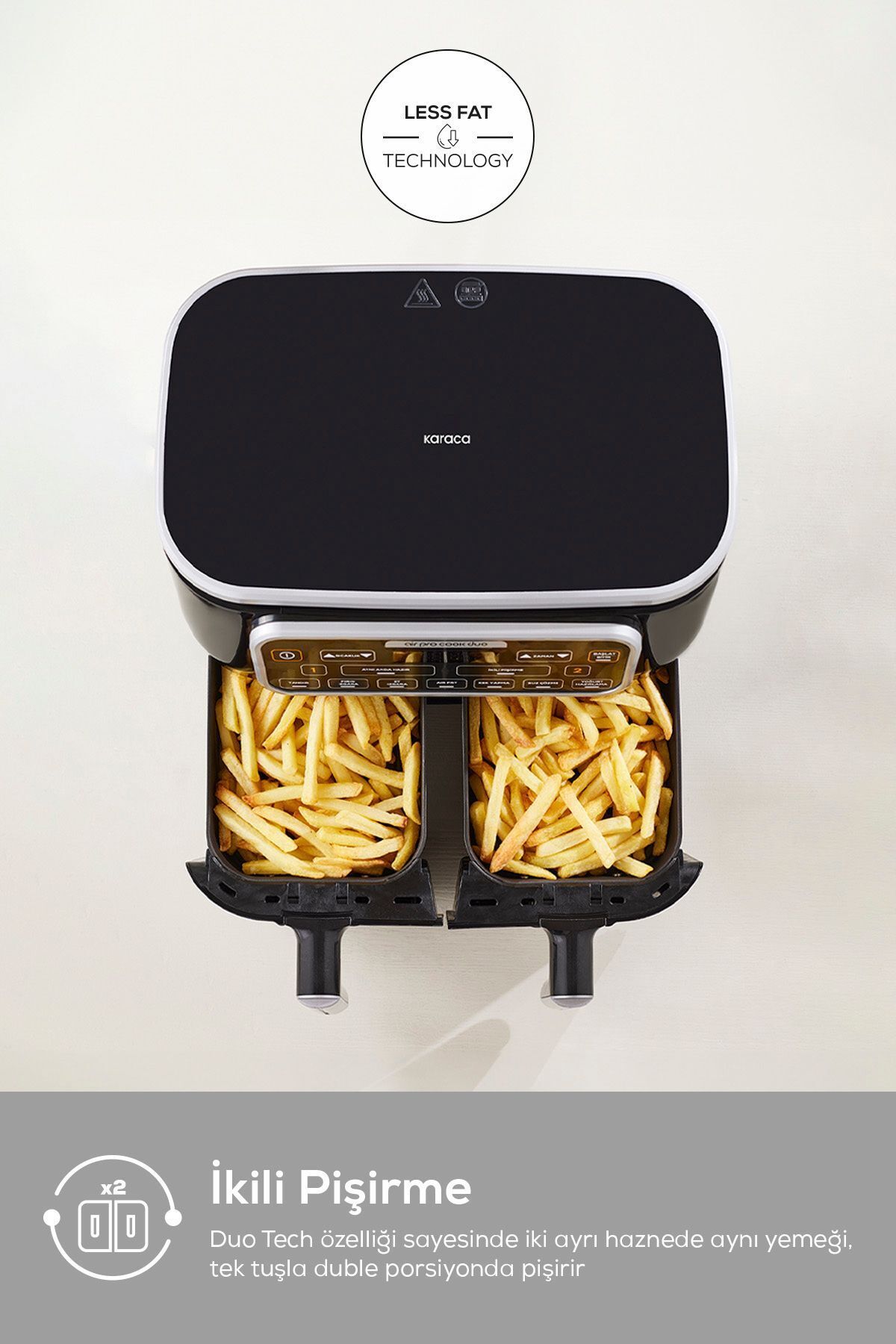 سرخ کن AIR PRO COOK DUO TANDOOR XXXL 4+4 لیتری AIRFRYER STARGOLD برای 8 نفر اورجینال Karaca
