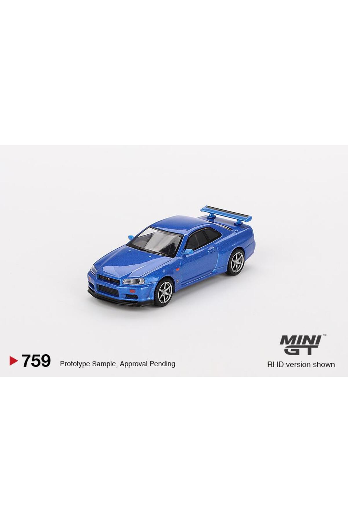 مدل خودرو نیسان اسکای لاین GT R R34 V SPEC BAYSIDE BLUE 759 اورجینال mini gt