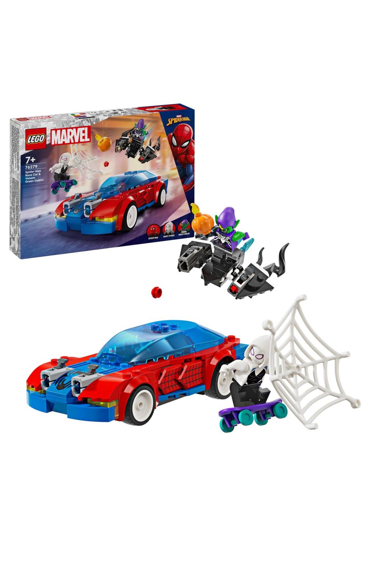 لگو و اسباب بازی های ساخت محور MARVEL SPIDER MAN RACER VENOM GREEN GOBLIN 76279 اورجینال LEGO