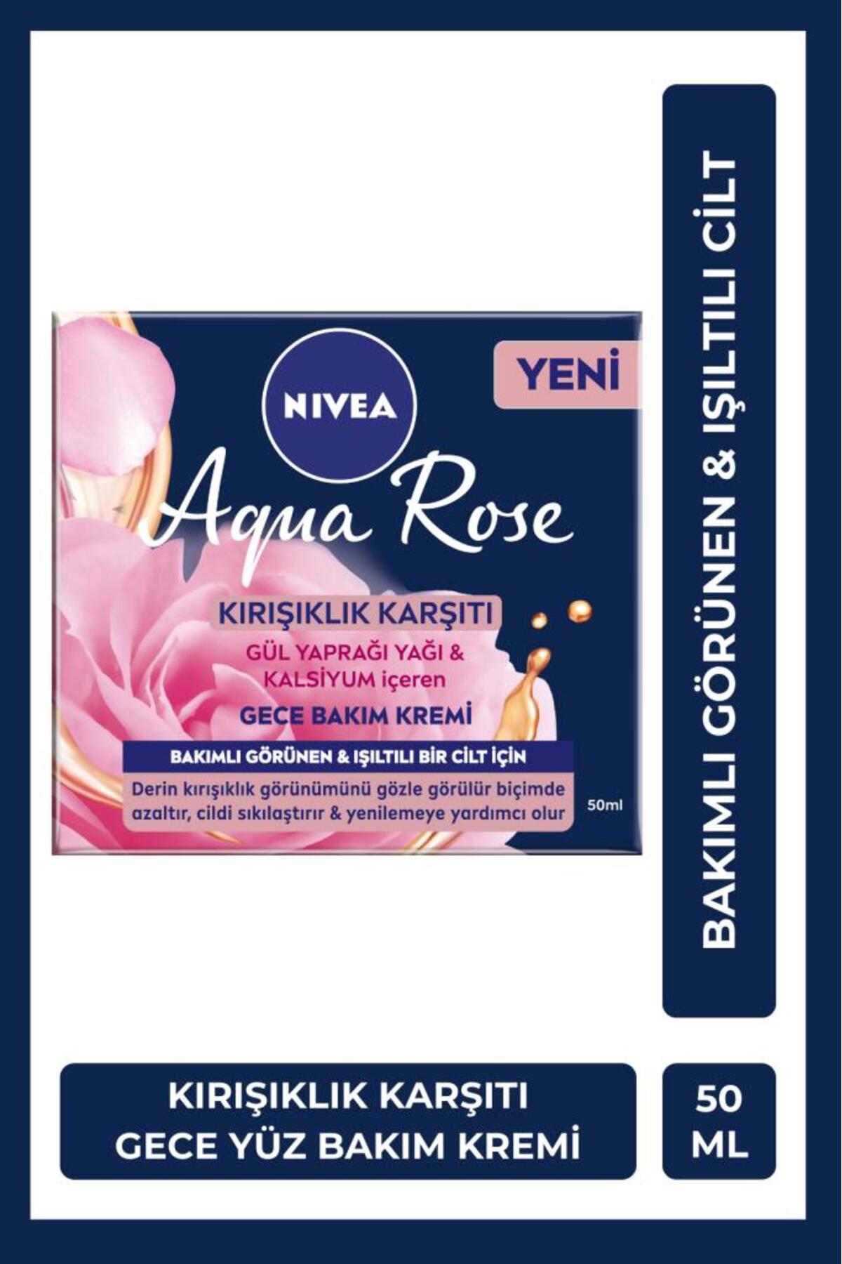 کرم صورت ضد چروک شب آکوا رز 50 میلی لیتر با کلسیم و خاصیت سفت کنندگی نیوآ Nivea