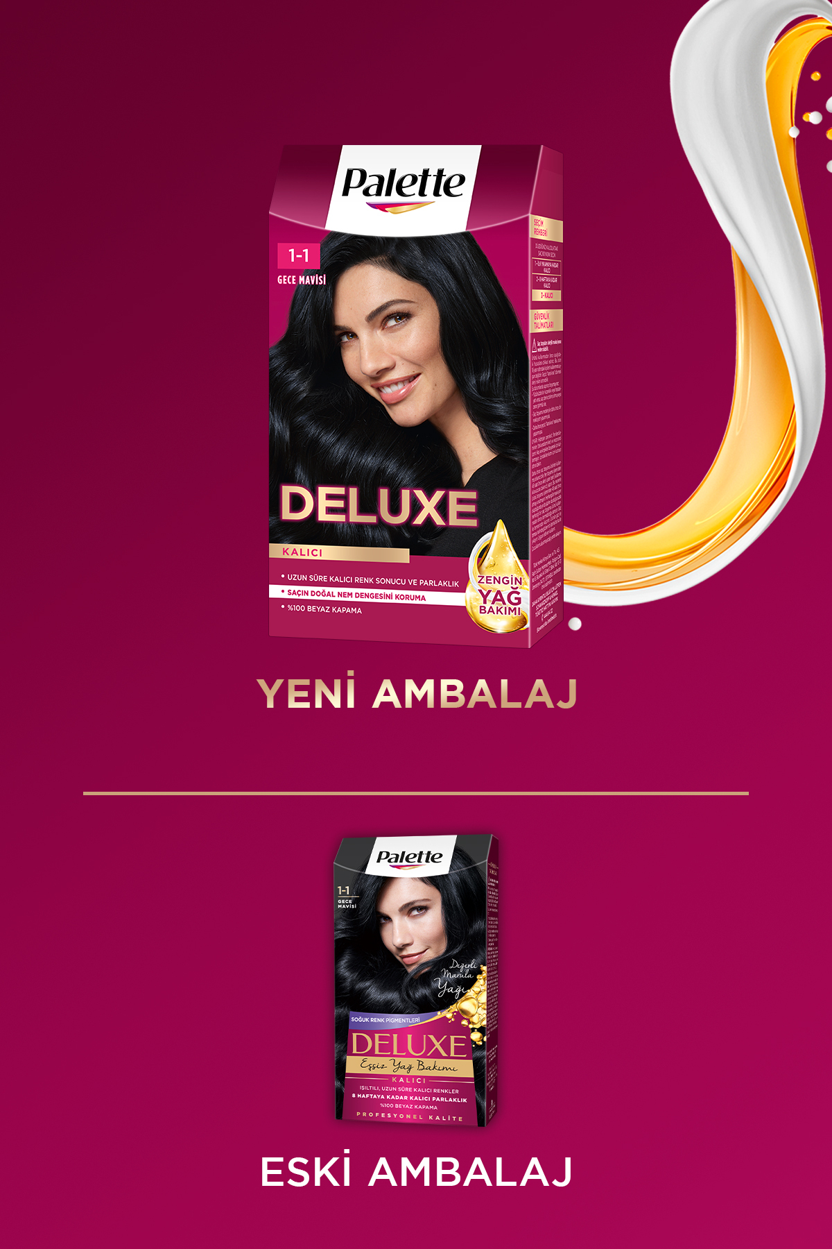 کیت رنگ مو و ماسک موی Deluxe 1-1 با رنگ موی آبی و مراقبت از مو پالت Palette