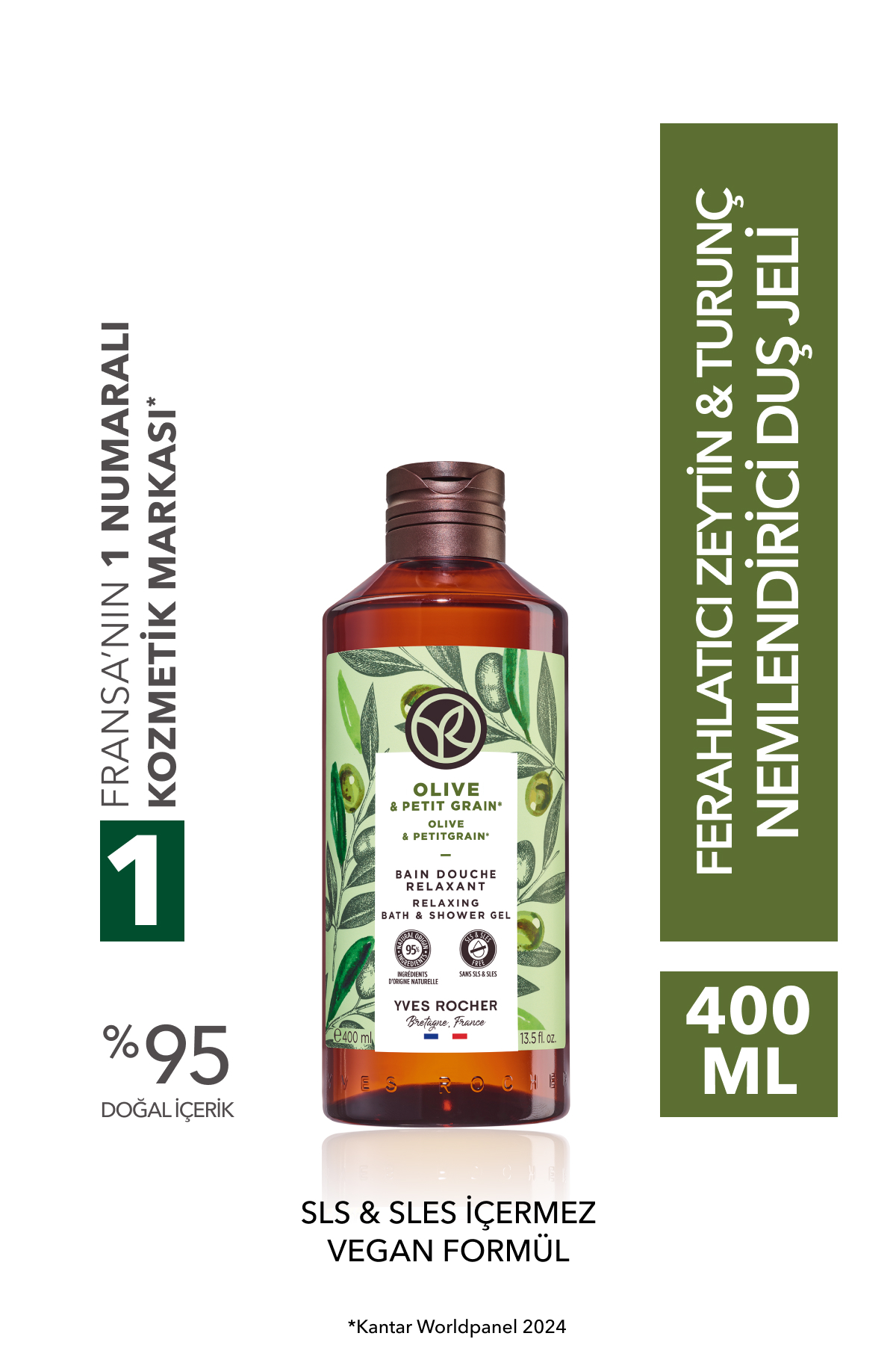 روغن زیتون تازه ژل حمام مرطوب کننده 400 میلی لیتر ایوروشه Yves Rocher