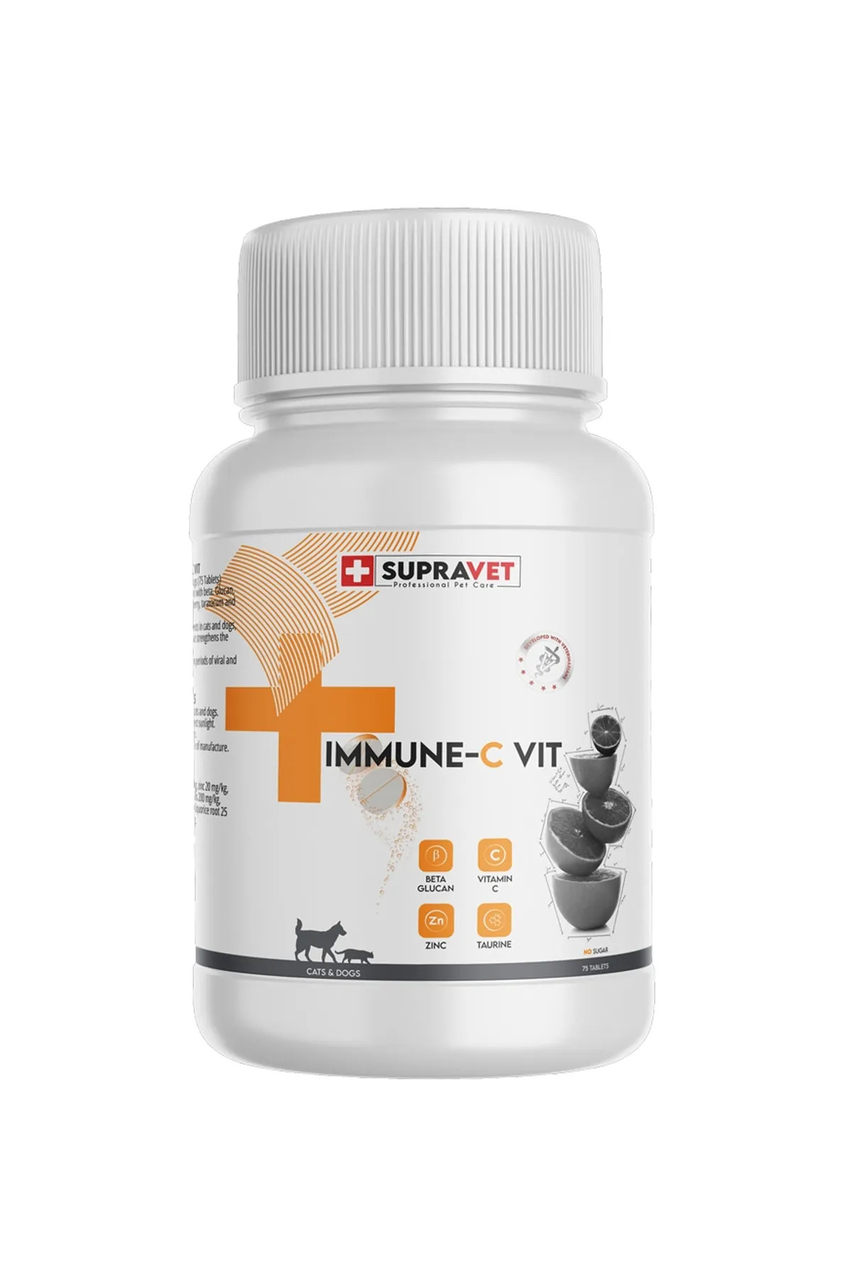 قرص ویتامین سگ Immune C-Vit سوپراوت Supravet، ۷۵ عدد