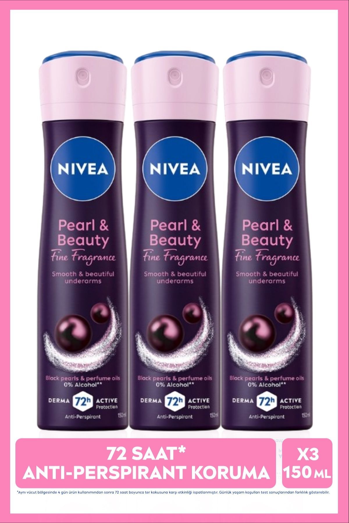 NIVEA اسپری ضد تعریق و بوی بد زنانه با عطر زیبای پرل و بیوتی، محافظت ضد تعریق 48 ساعته 150 میلی لیتر X3 عدد