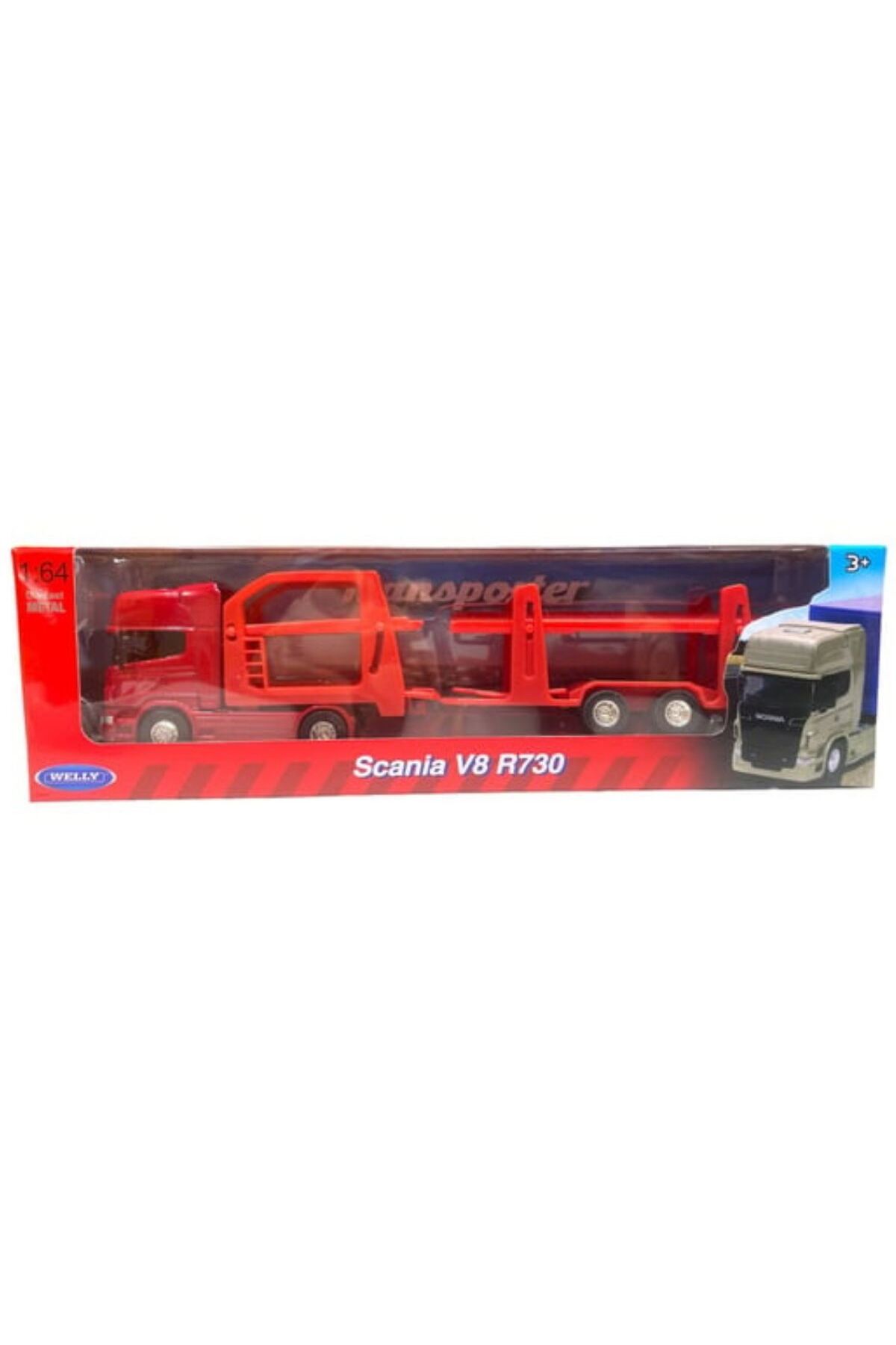 مدل خودرو کامیون باربر دو طبقه SCANIA V8 R730 1:64 SCALE METAL HEAD اورجینال Genel Markalar