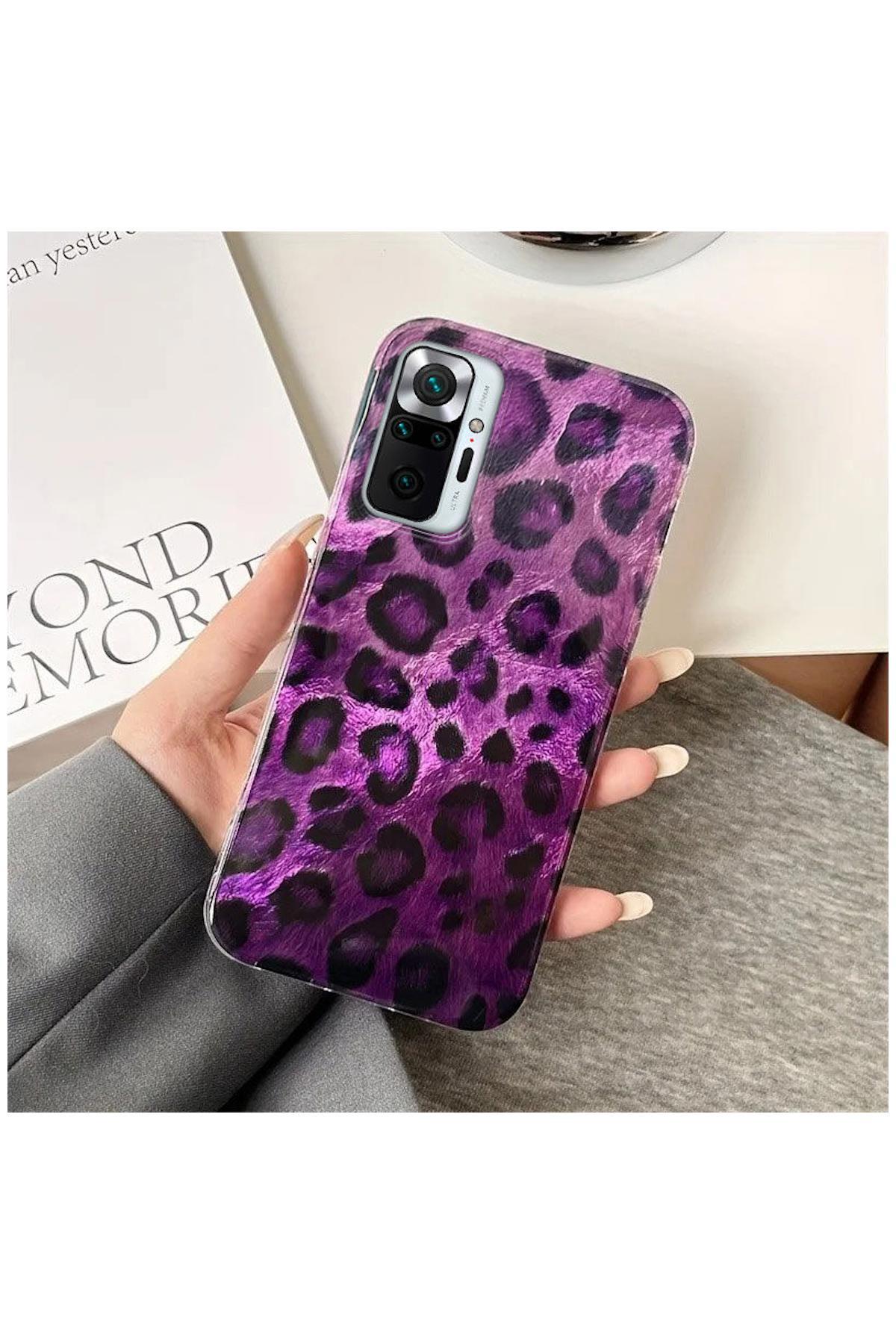 کاور و قاب محافظ شیائومی REDMI NOTE 10S سازگار ZEBANA LUXE LEOPARD SILICONE CASE بنفش اورجینال Zebana