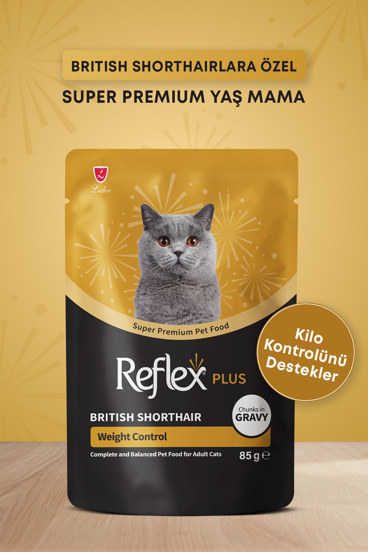 کنسرو غذای گربه بالغ بریتیش شورت‌هیر رفلکس Reflex Plus، ۸۵ گرم × ۱۲ عدد