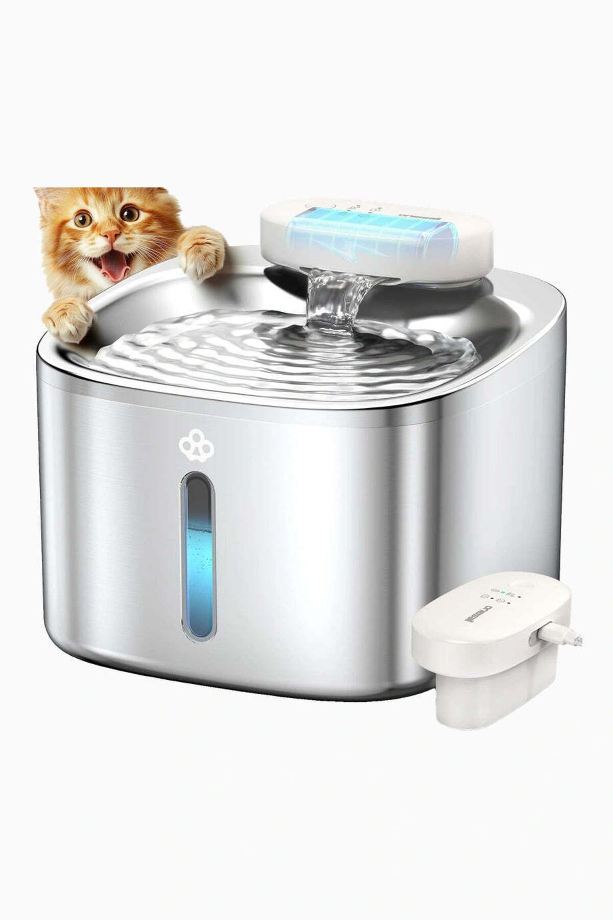 آبخوری فواره‌ای گربه وان‌ایزآل oneisall مدل B0DMF2LH3YMKRA، ۳٫۵ لیتری استیل نقره‌ای 3,5 L