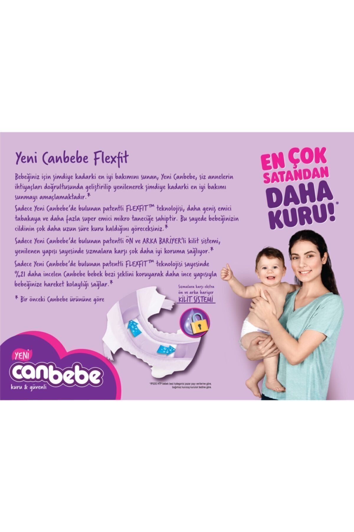 پوشک بچه بسته جامبو 7 شماره 16X8 اورجینال Canbebe