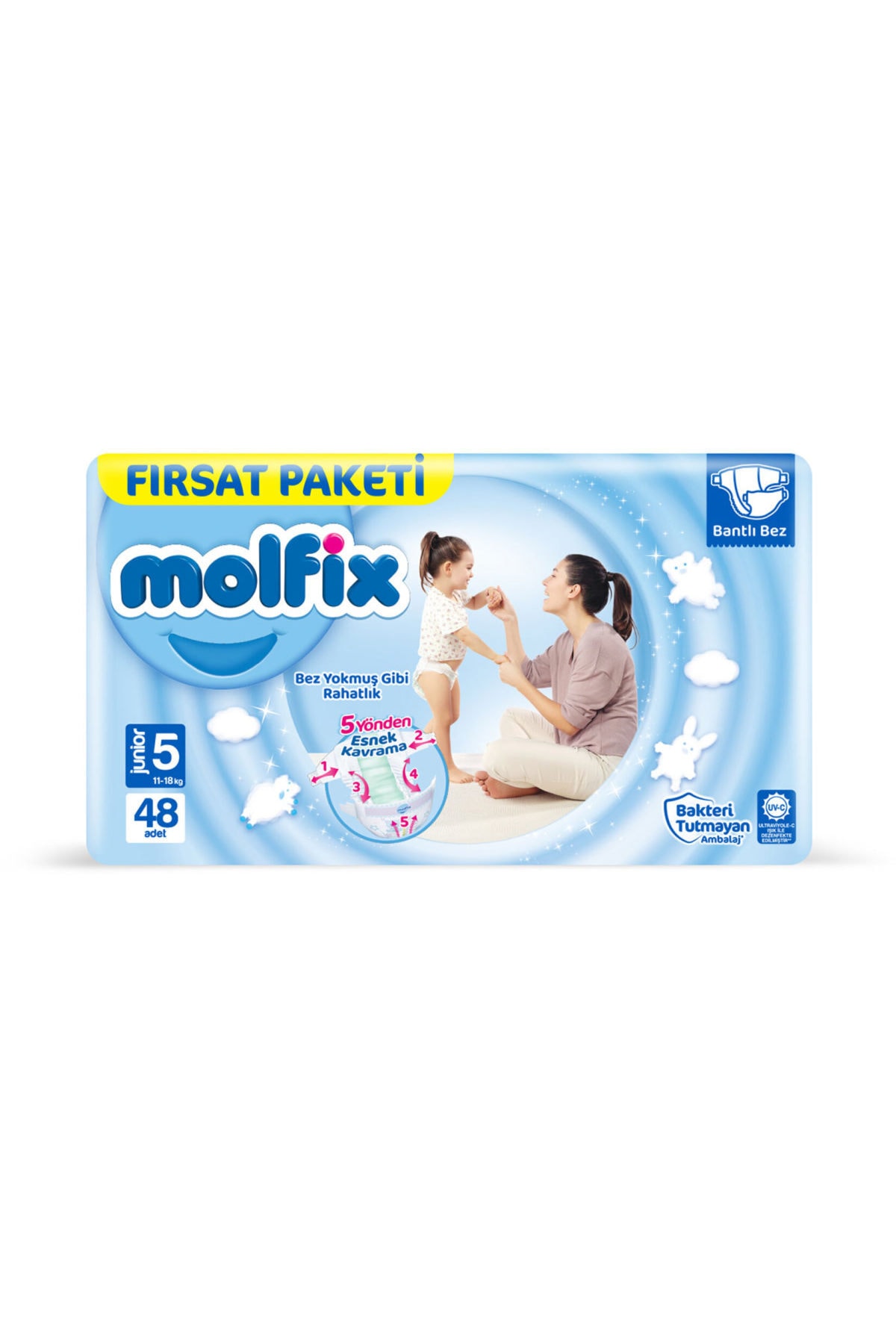 پوشک بچه سایز 5 48 لیتری 11 18 کیلوگرم اورجینال Molfix