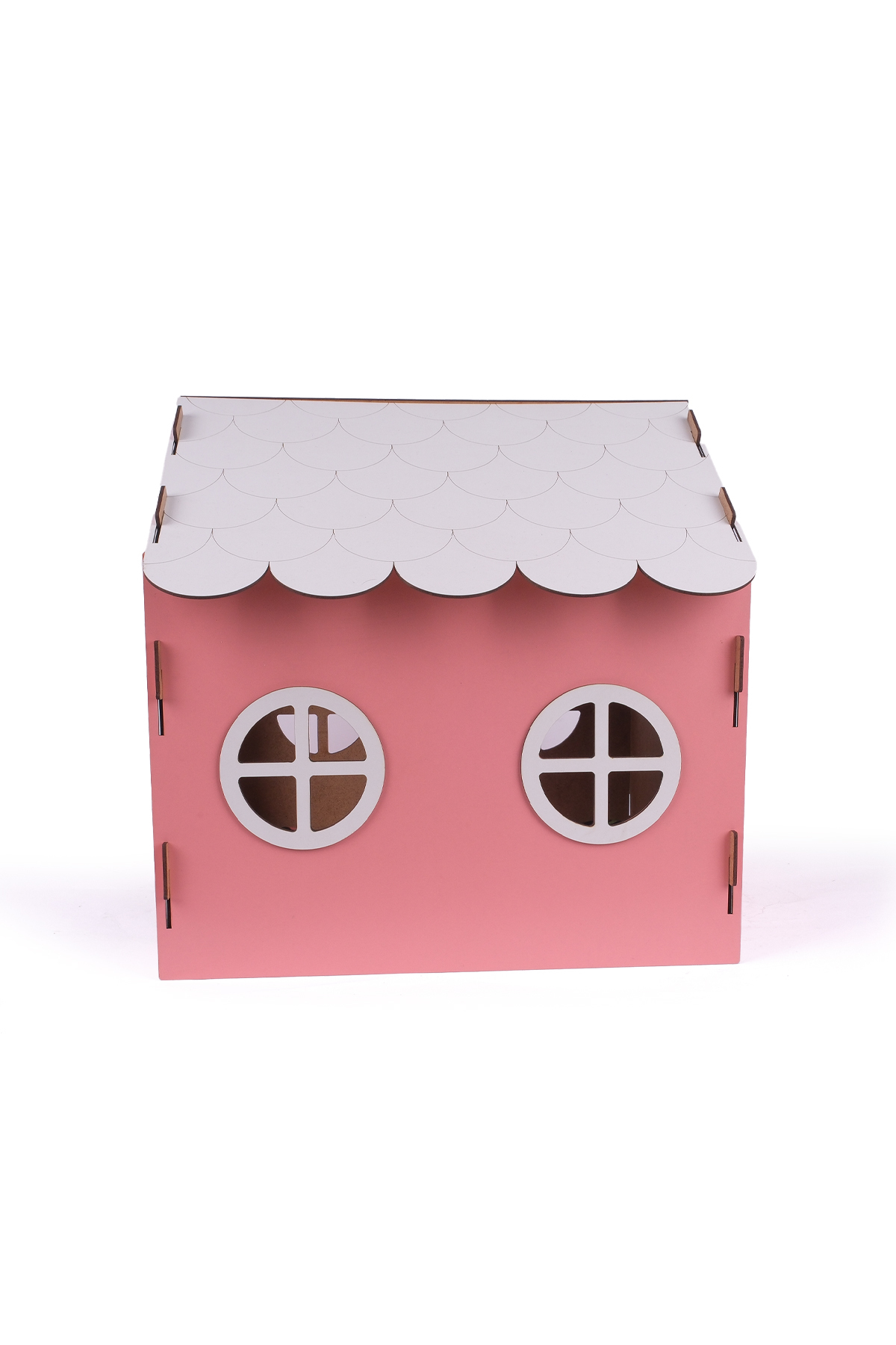 خانه سگ چوبی گوبی‌پت GOBYPET با چاپ نام، صورتی، مناسب نژادهای کوچک