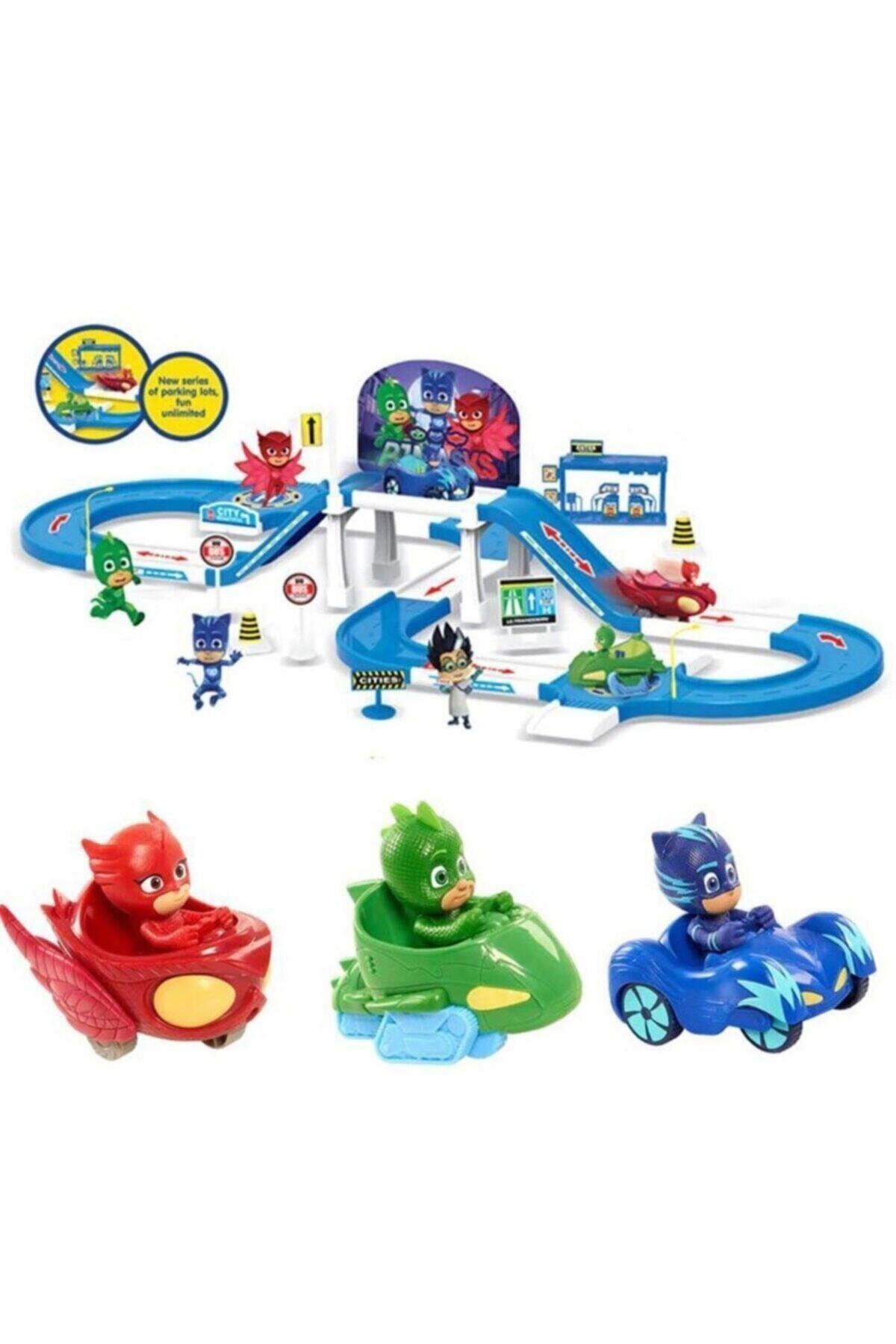 ماشین اسباب بازی ست پارکینگ PJMASKS 2 طبقه جاده مسابقه ای گاراژ PJ MASKS PLAY SET Genel Markalar