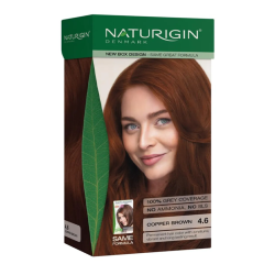 کیت رنگ مو ناتوریژین Naturigin با ترکیبات ارگانیک شماره 4.6 قهوه‌ای مسی